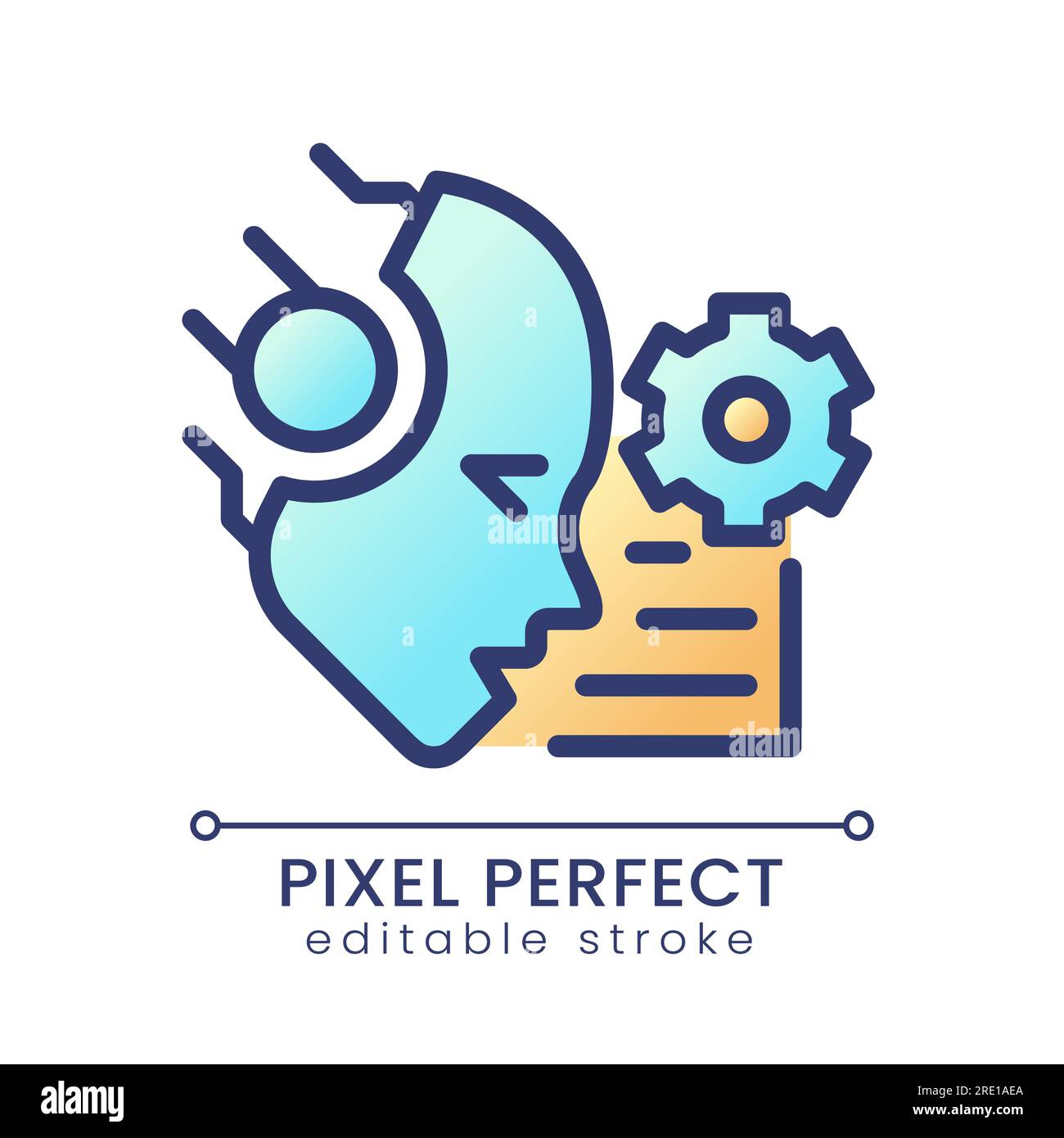 AI reads and summarize pixel perfect color gradient icon Stock Vector