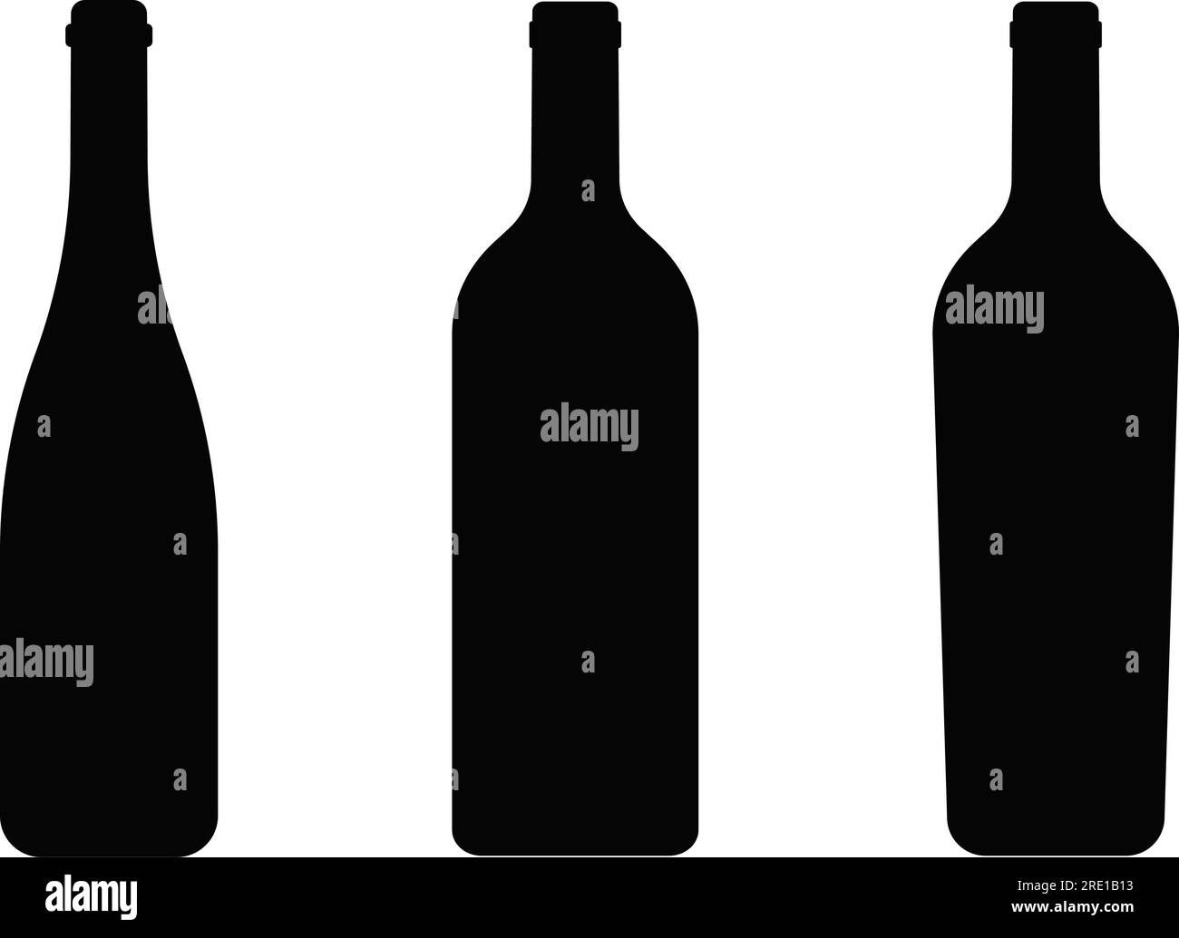 Wine bottle silhouette icon set Stock Vector Image & Art Alamy
