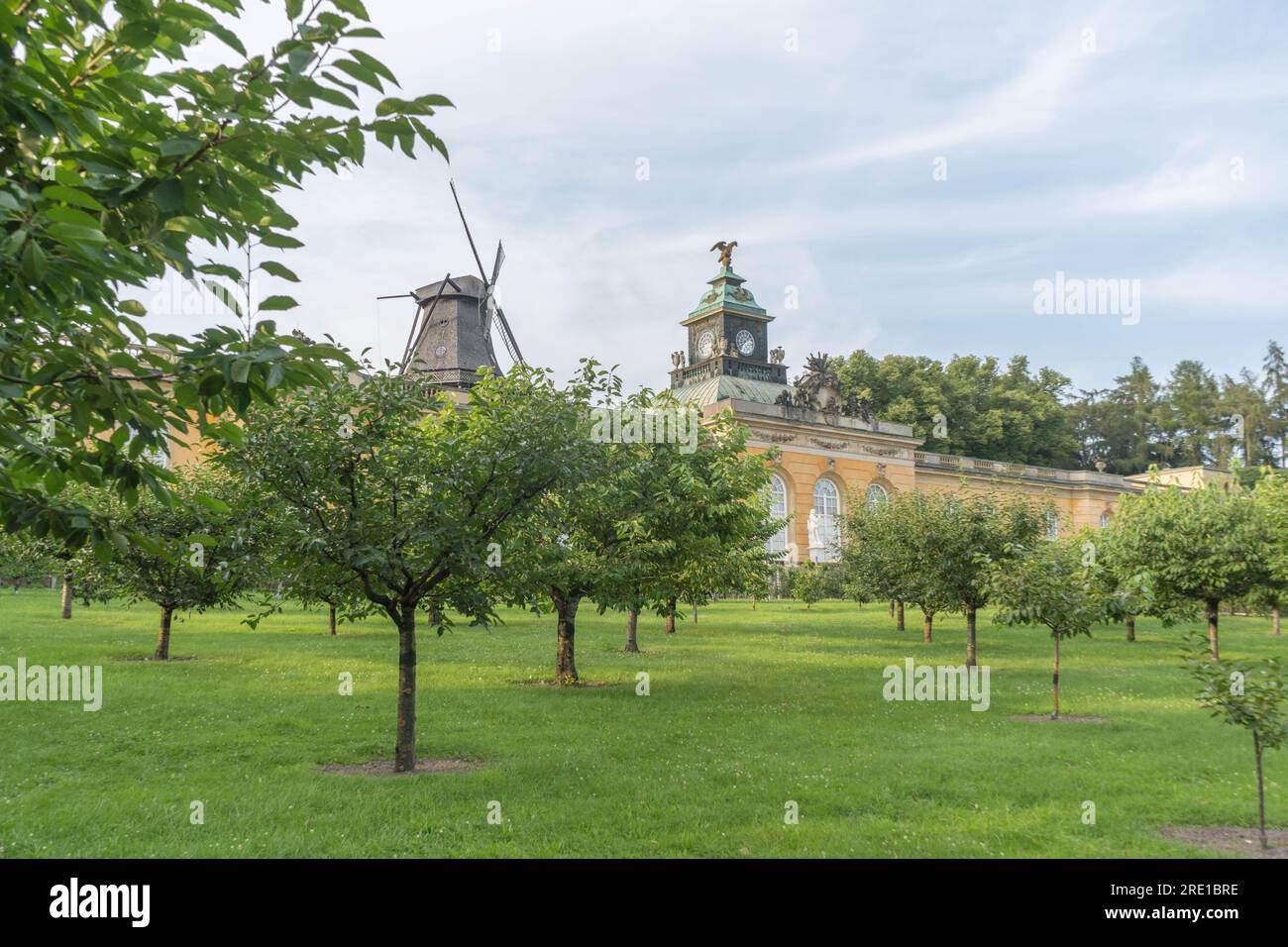 Potsdam, Germany. 24 July 2021. Historical Windmill at Sanssouci Palace in Potsdam. Stock Photo