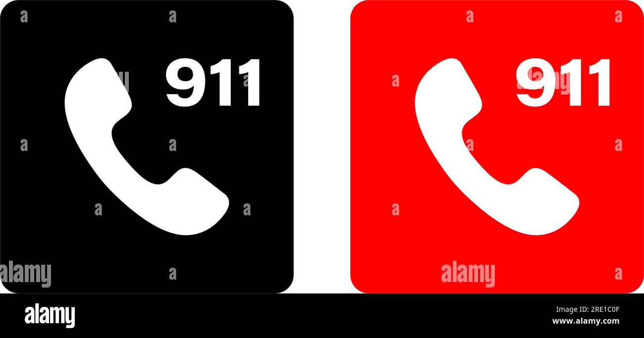 911 handset icon symbol simple design Stock Vector