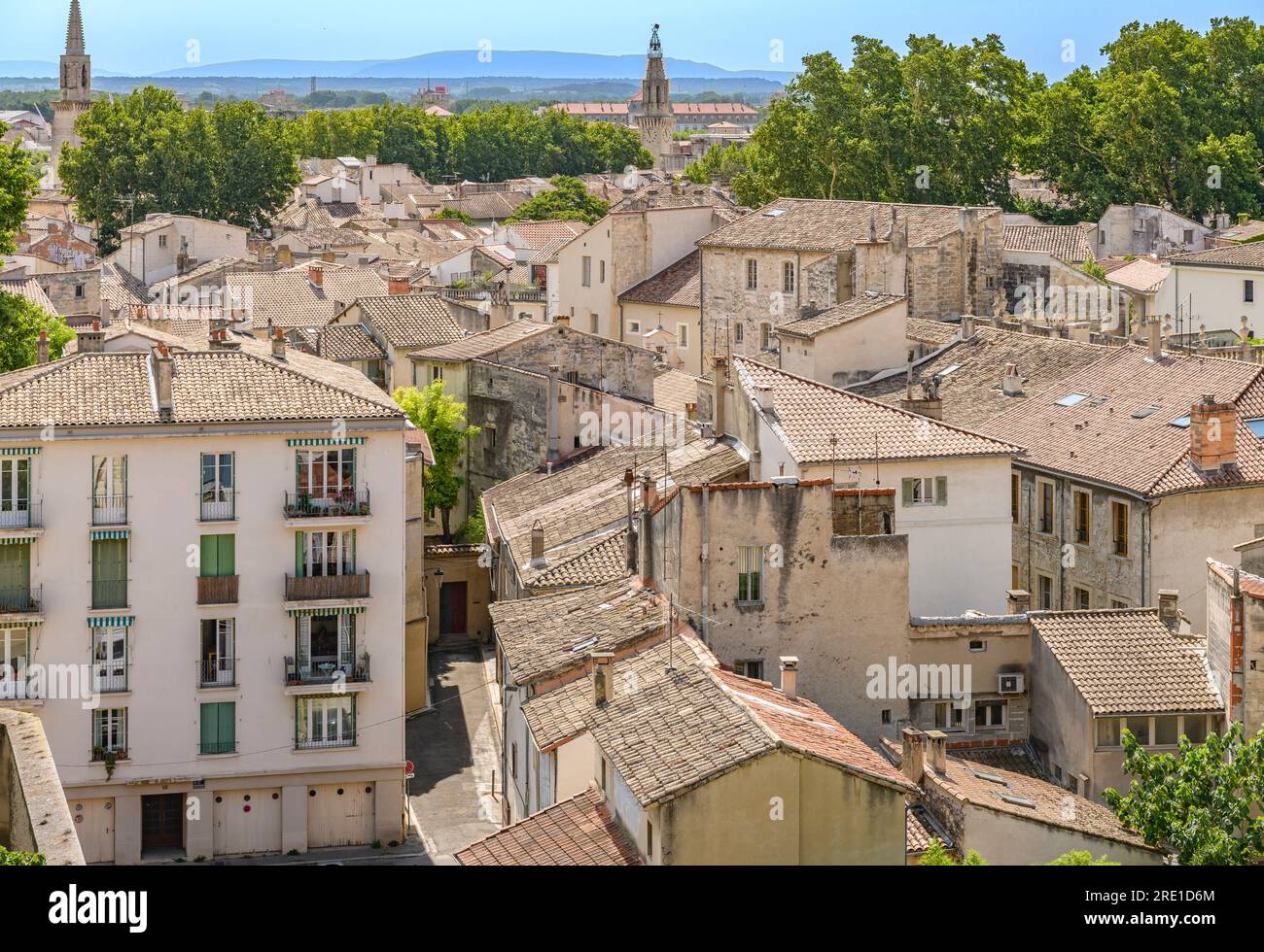 Cityscape over the terracotta coloured rooftops and pretty streets in ...