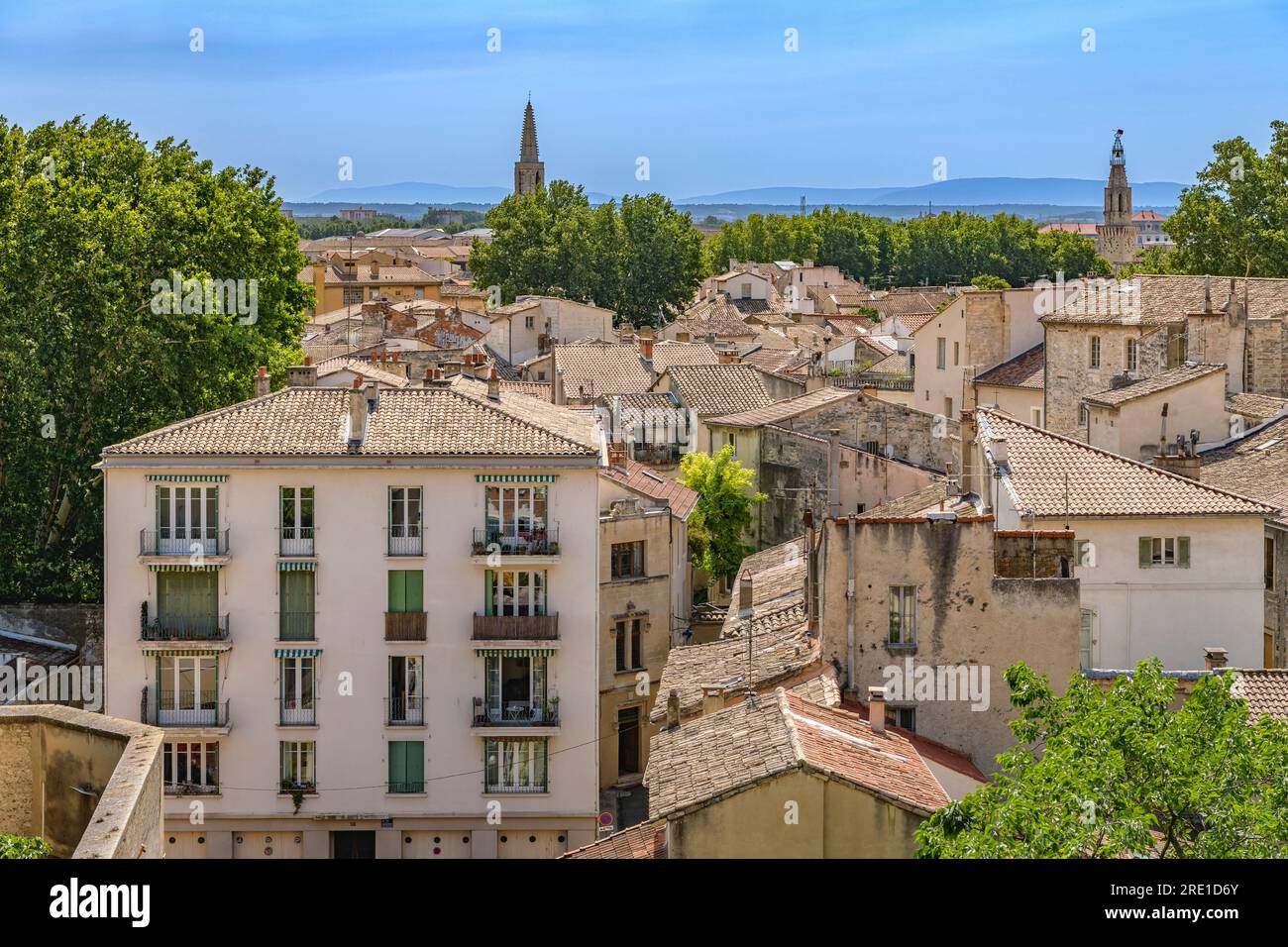 Cityscape over the terracotta coloured rooftops and pretty streets in ...