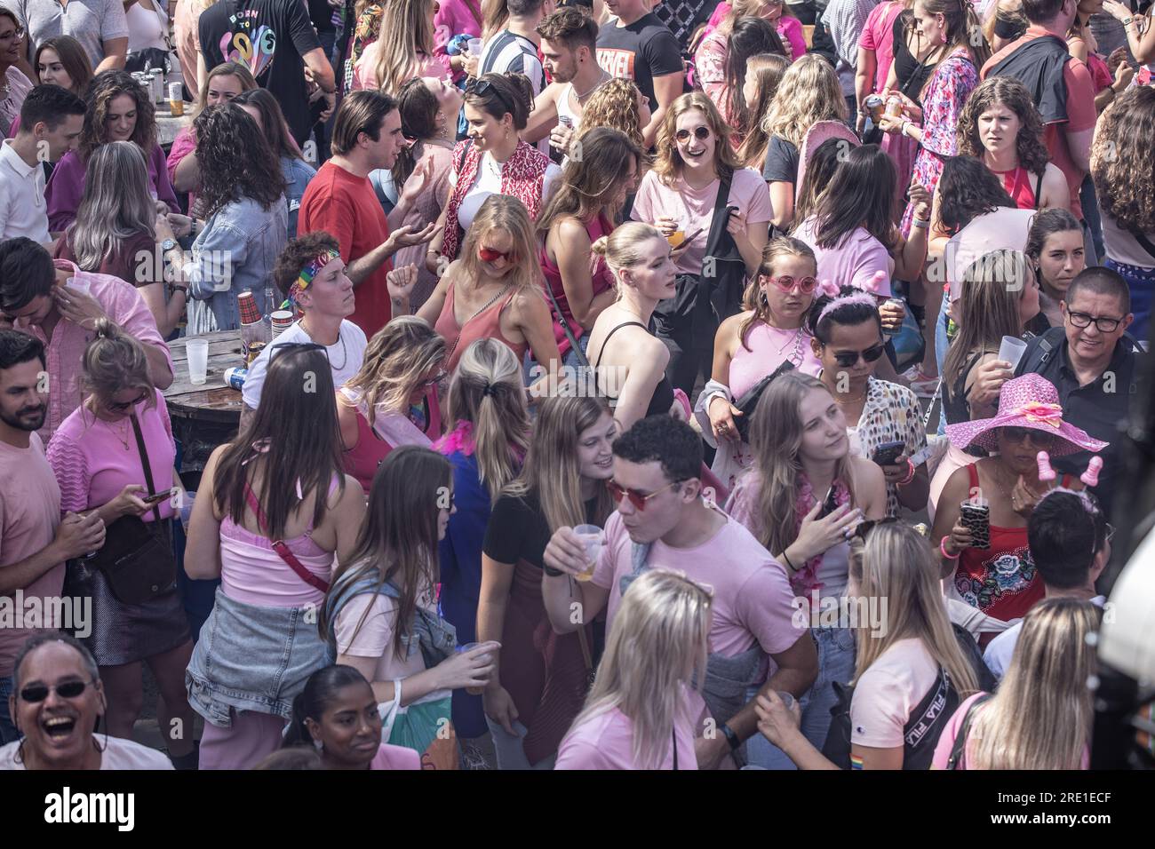 TILBURG - Visitors during the traditional Pink Monday parade at the ...