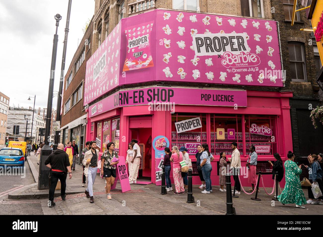 Barbie pop up shop Shoreditch High street London 21st July 2023 to promote  the new Barbie movie Stock Photo - Alamy