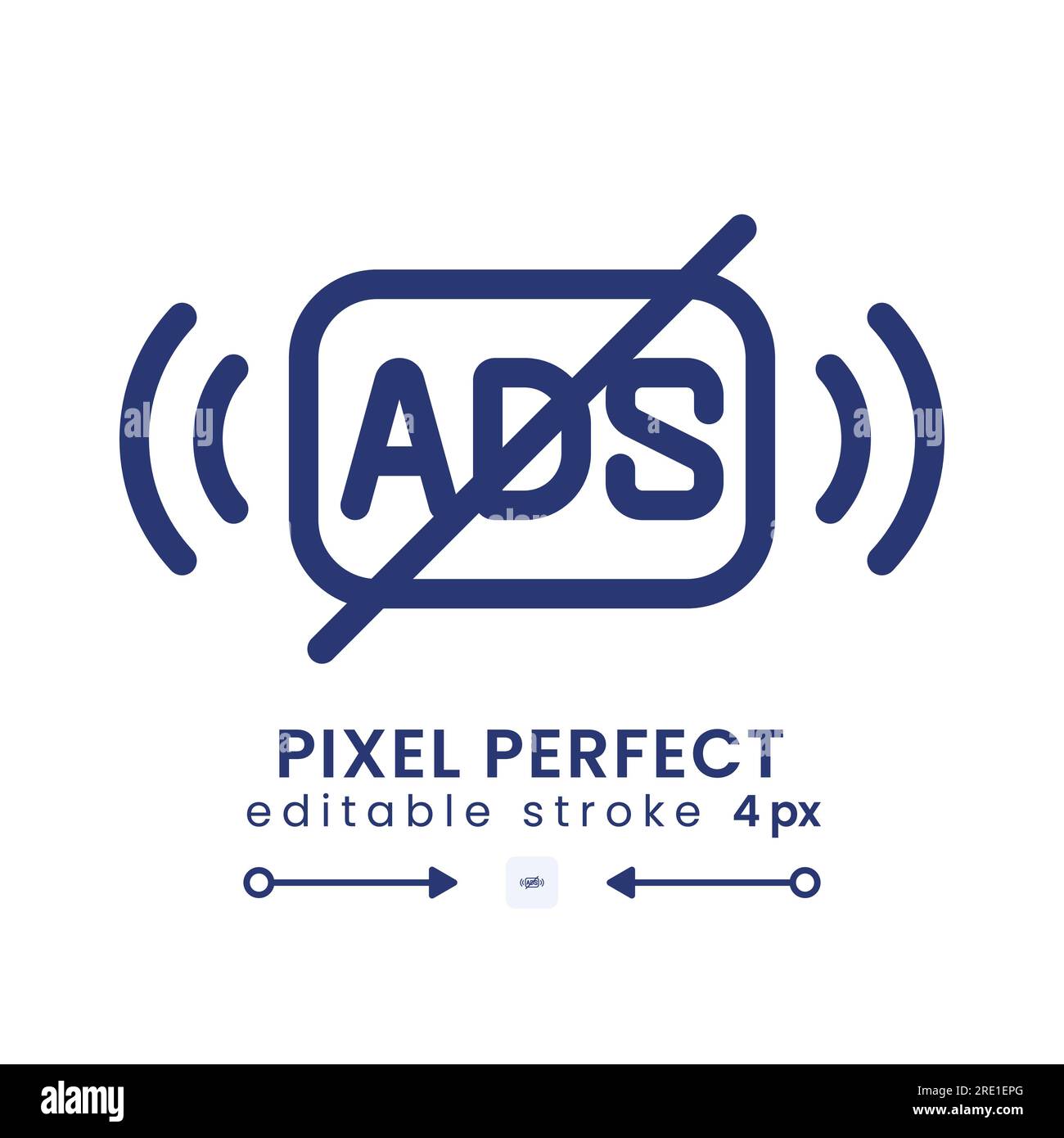 Ad free content linear desktop icon Stock Vector