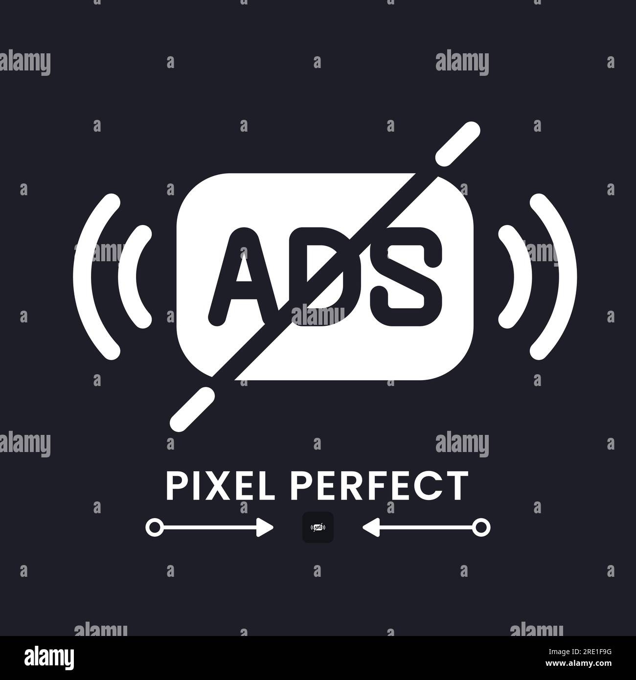 Ad free content white solid desktop icon Stock Vector