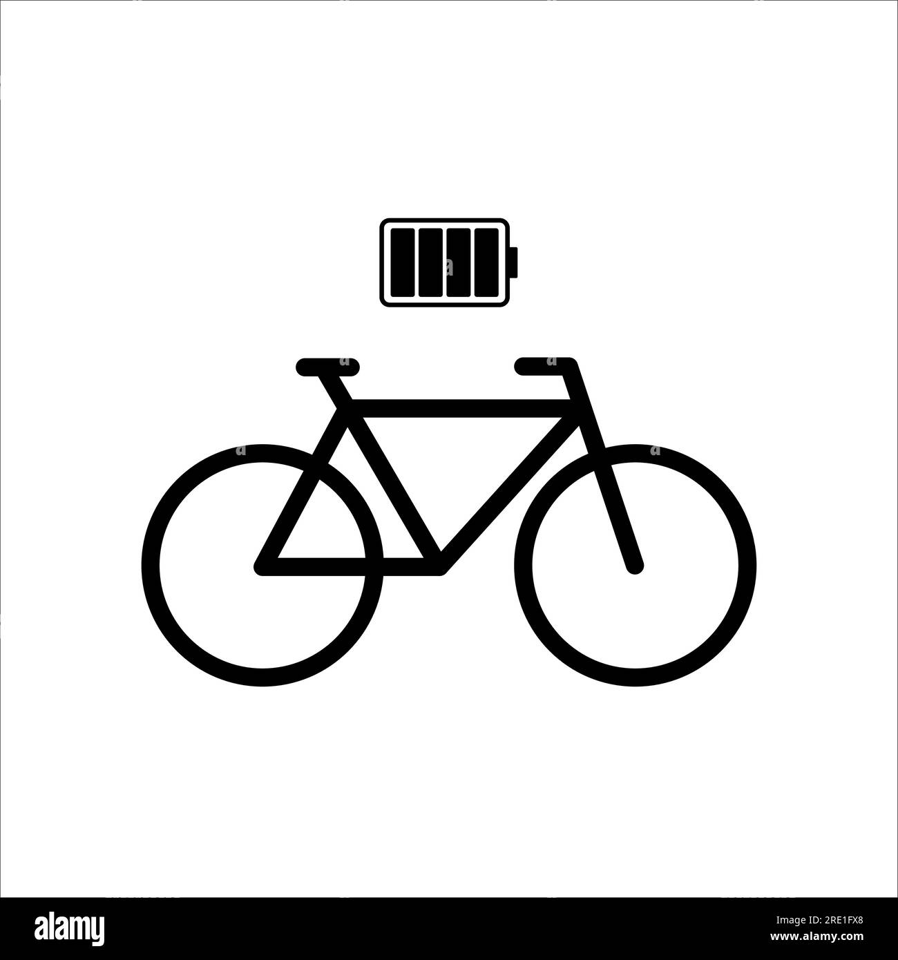 Electro bicycle icon line style Stock Vector