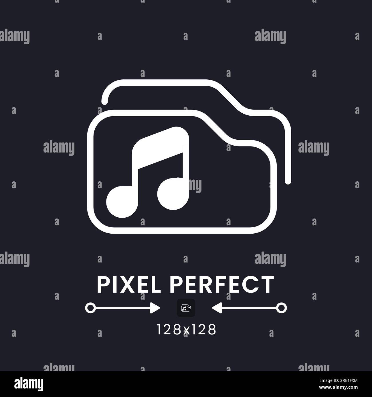 Music playlist white solid desktop icon Stock Vector
