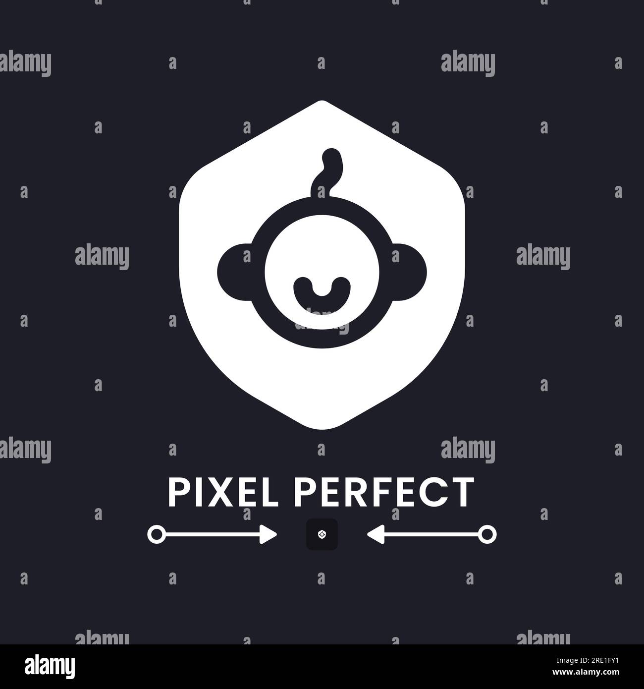 Child safety white solid desktop icon Stock Vector