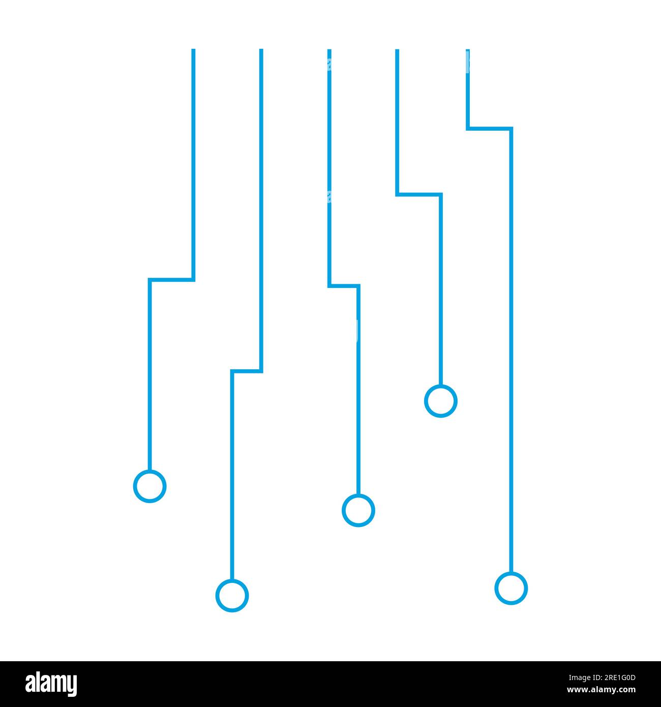 Blue circuit wires brochure element design Stock Vector