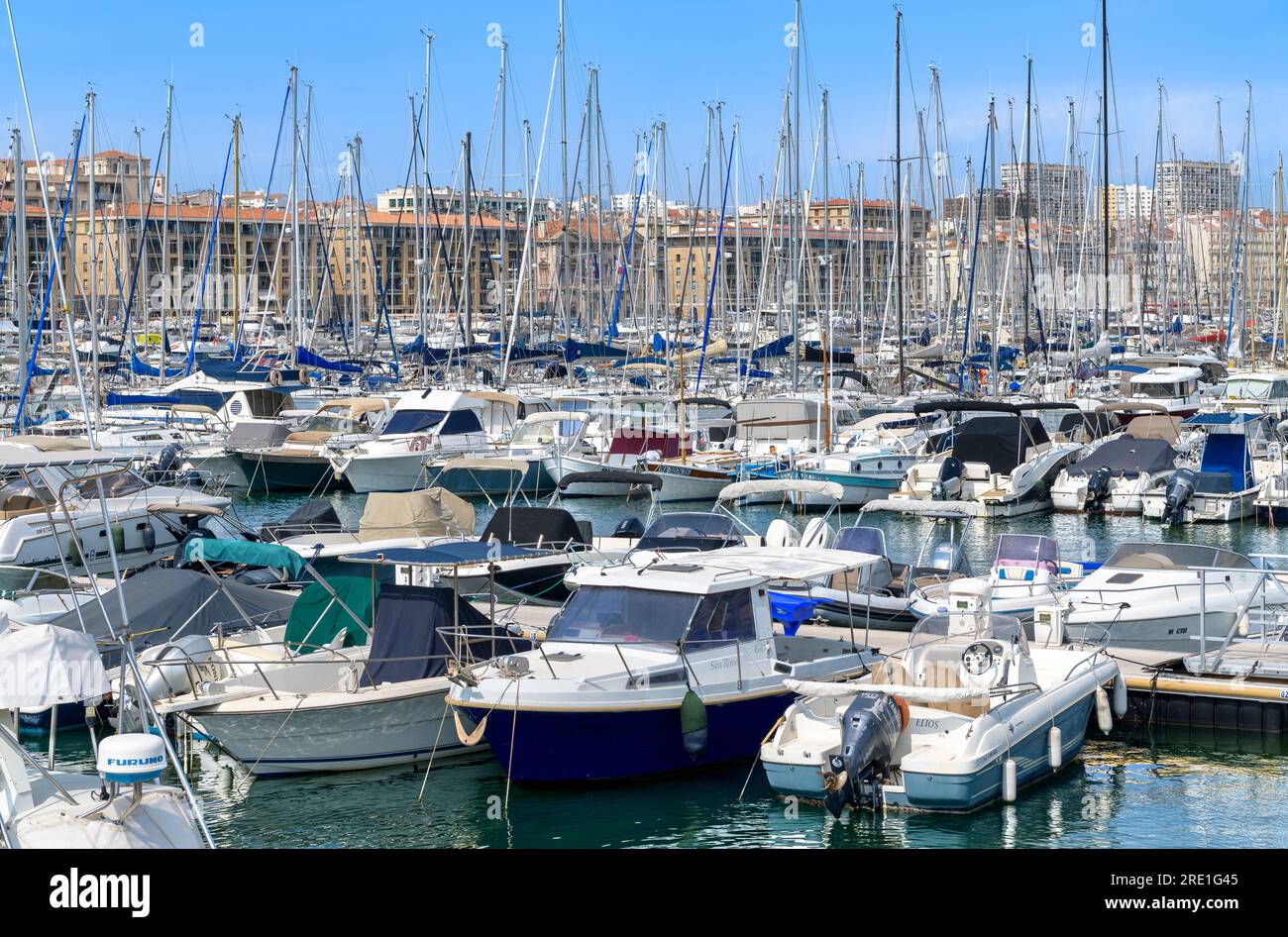 The Old Port of Marseille, (Vieux Port de Marseille). A popular tourist attraction in Marseille