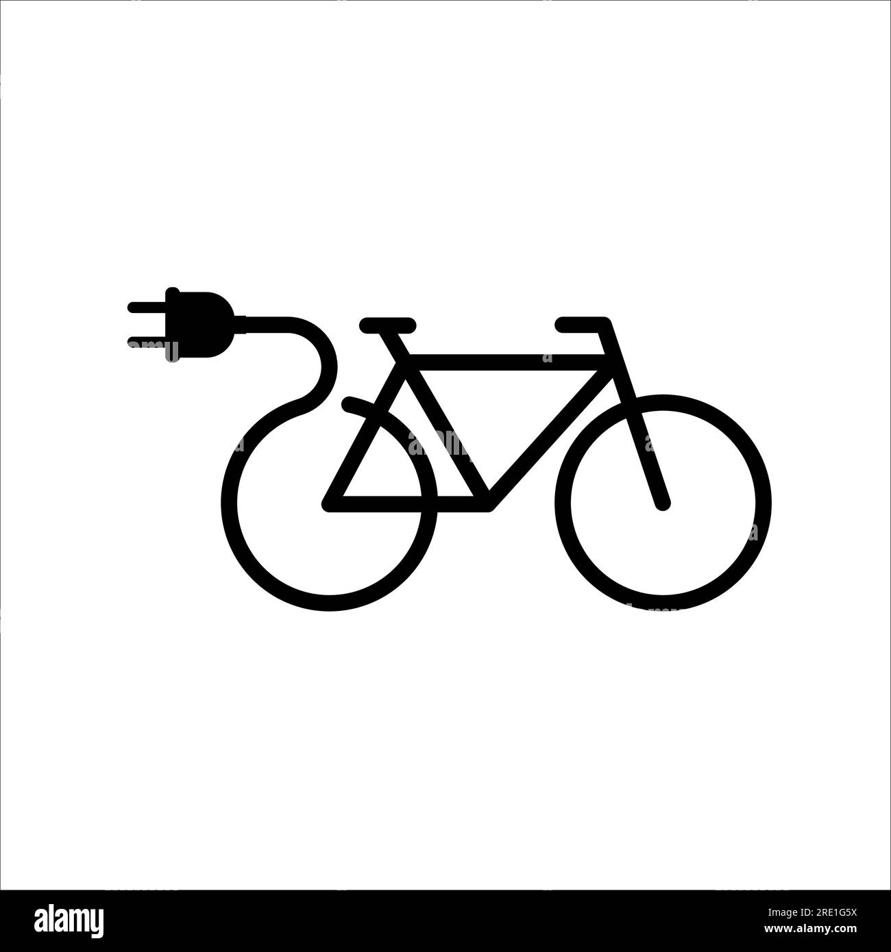 Electro bicycle icon line style Stock Vector
