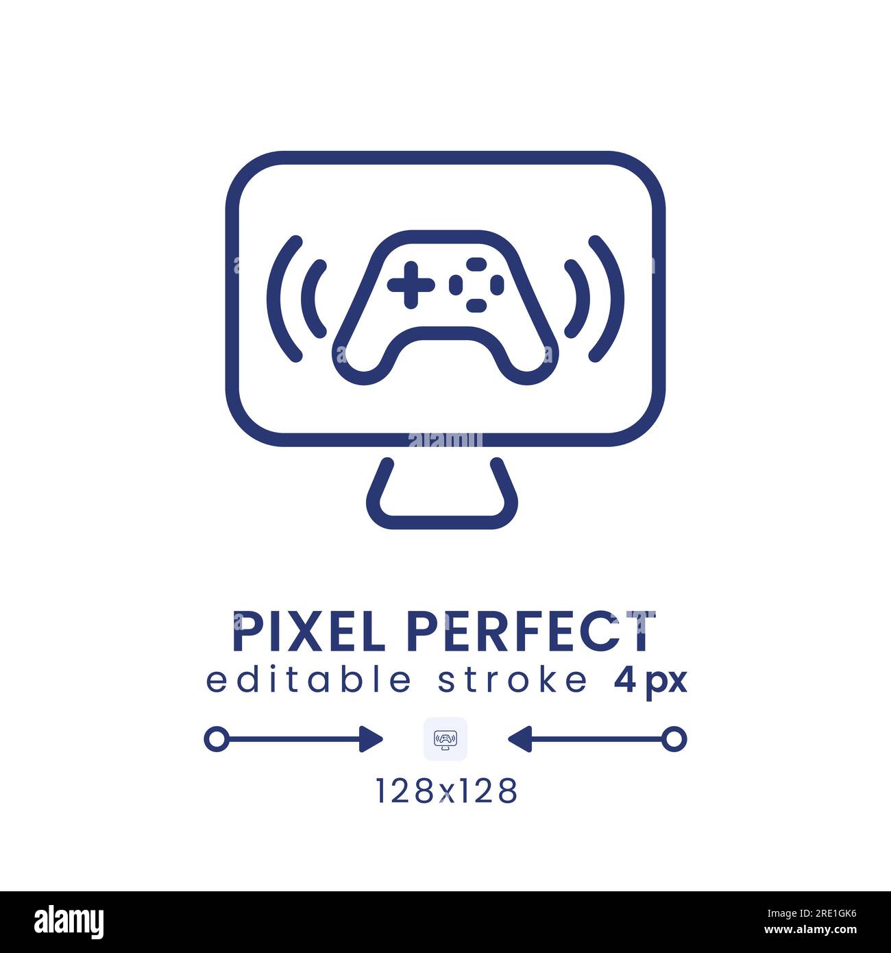 Gaming streaming linear desktop icon Stock Vector Image & Art - Alamy