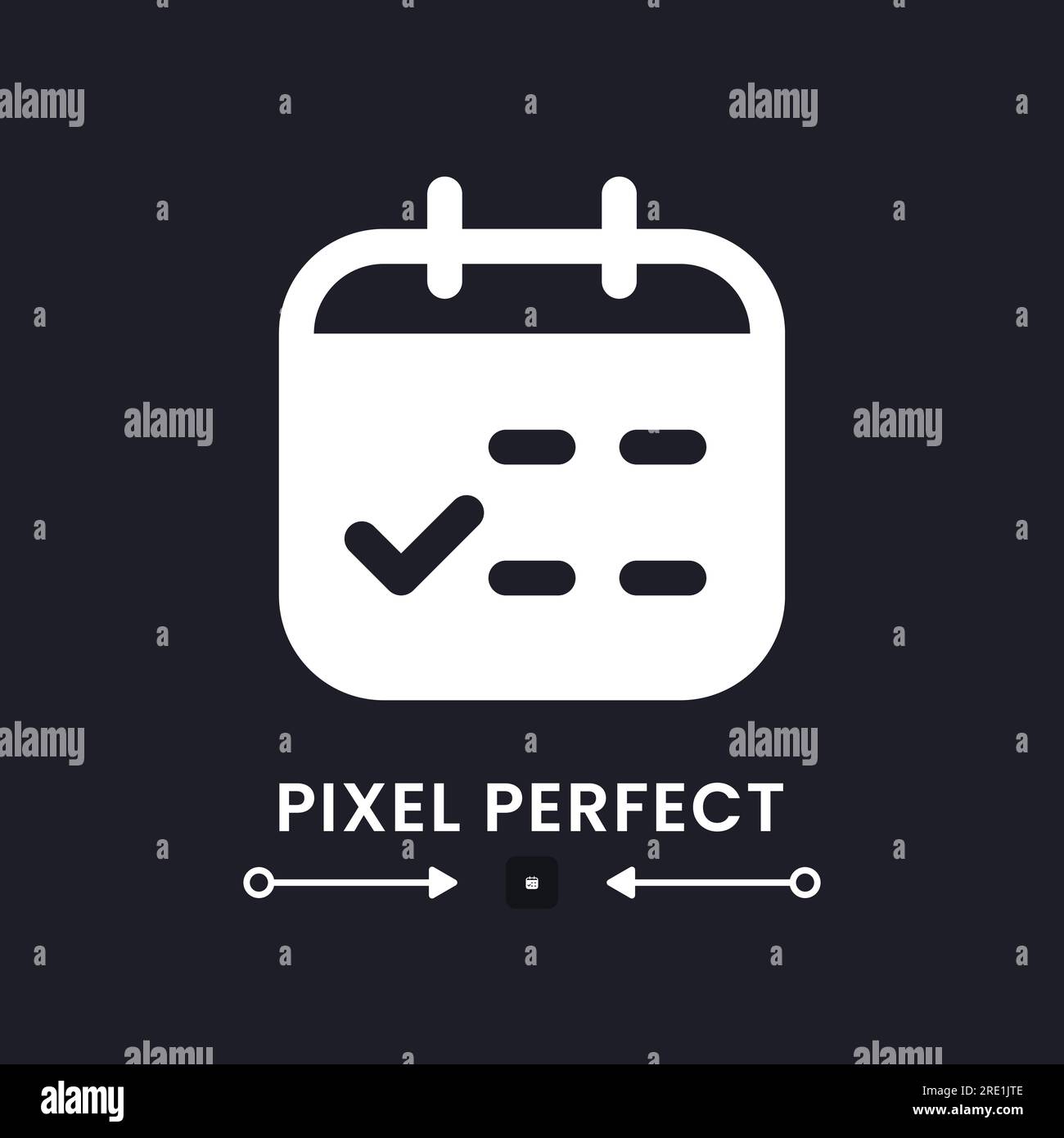 Calendar white solid desktop icon Stock Vector