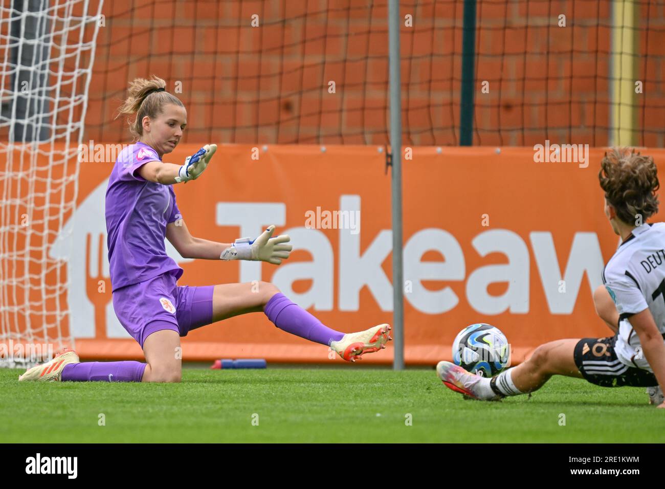 Belgium. 24th July, 2023. goalkeeper Femke Liefting (1) of The Netherlands pictured in