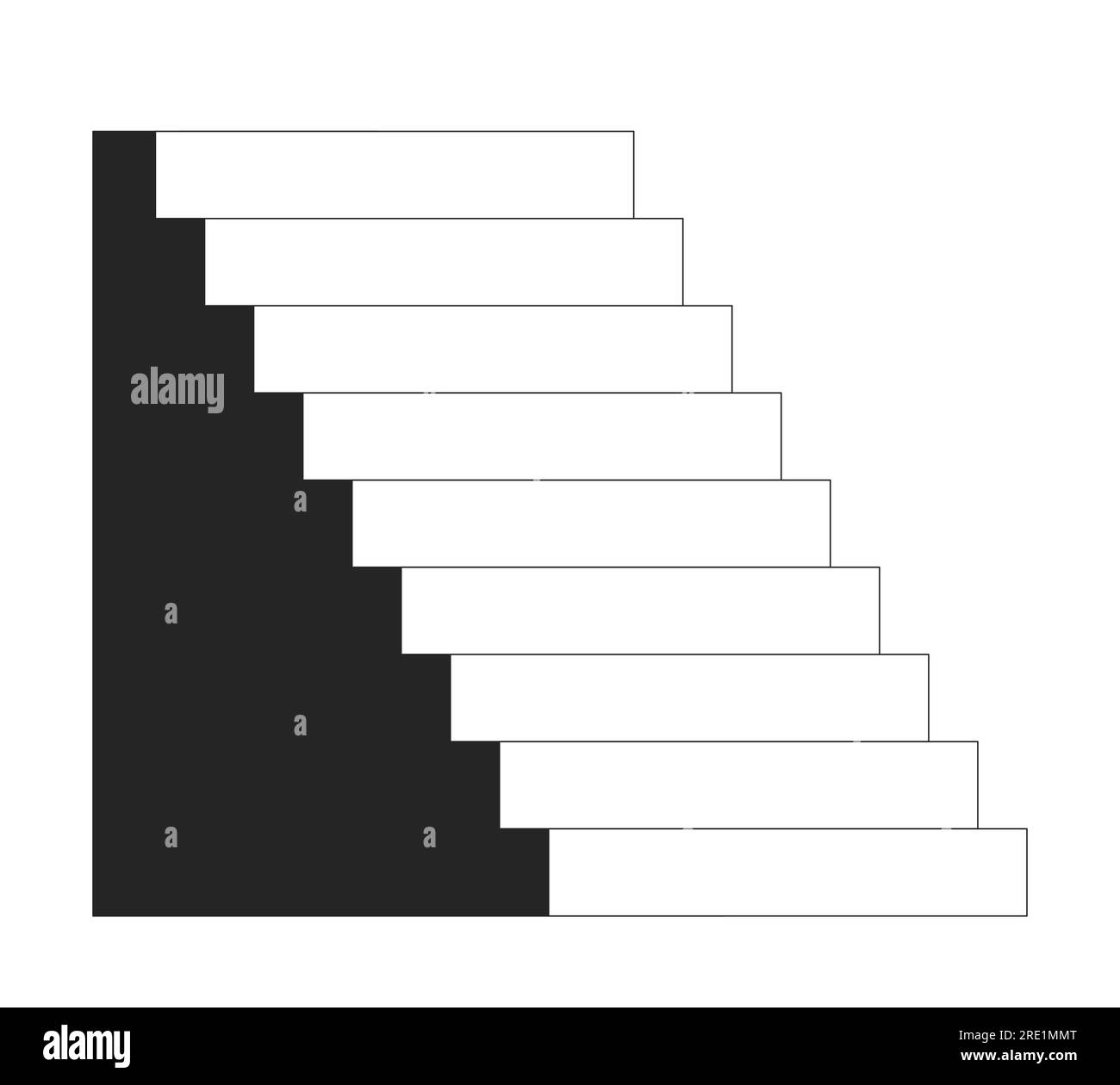 Tall stairs decor element flat monochrome isolated vector object Stock ...