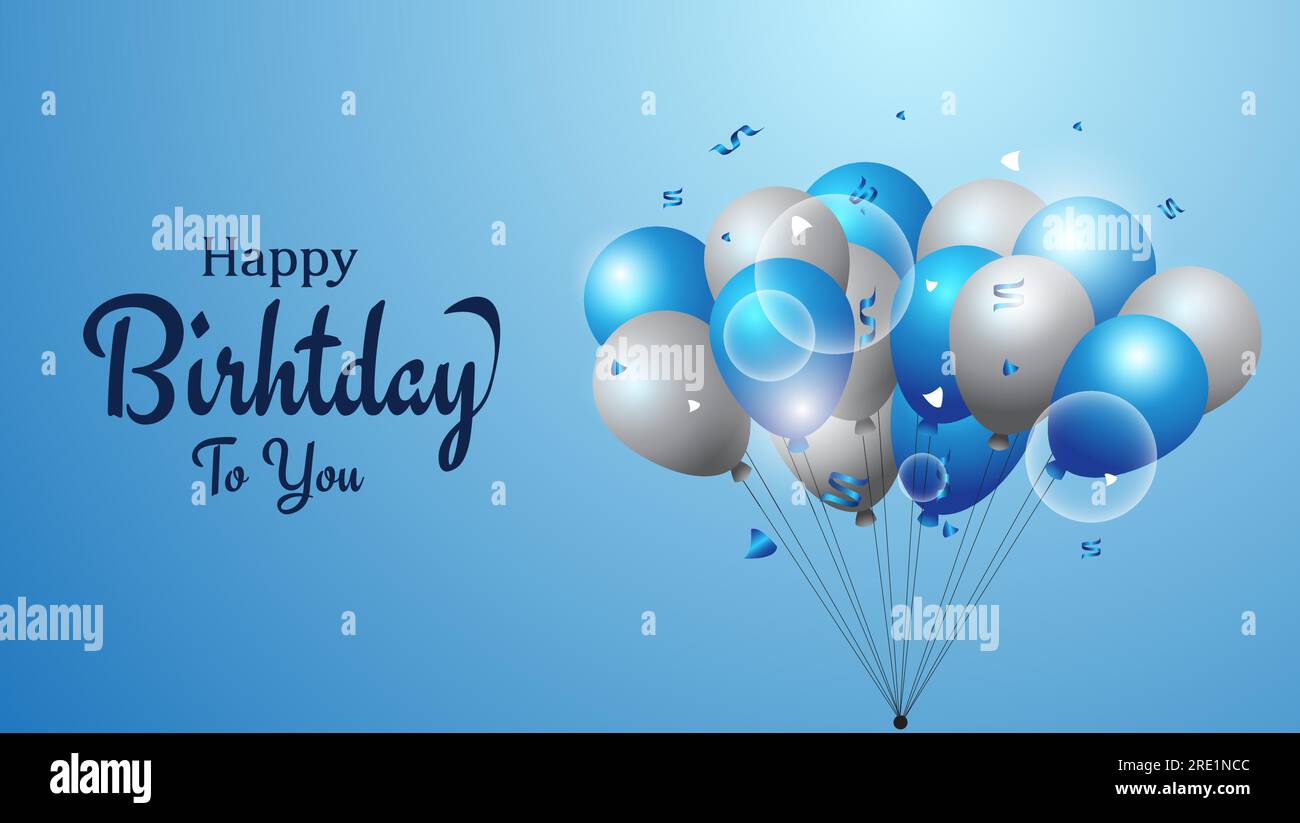 Birthday balloons vector background design.Happy birthday to you text ...