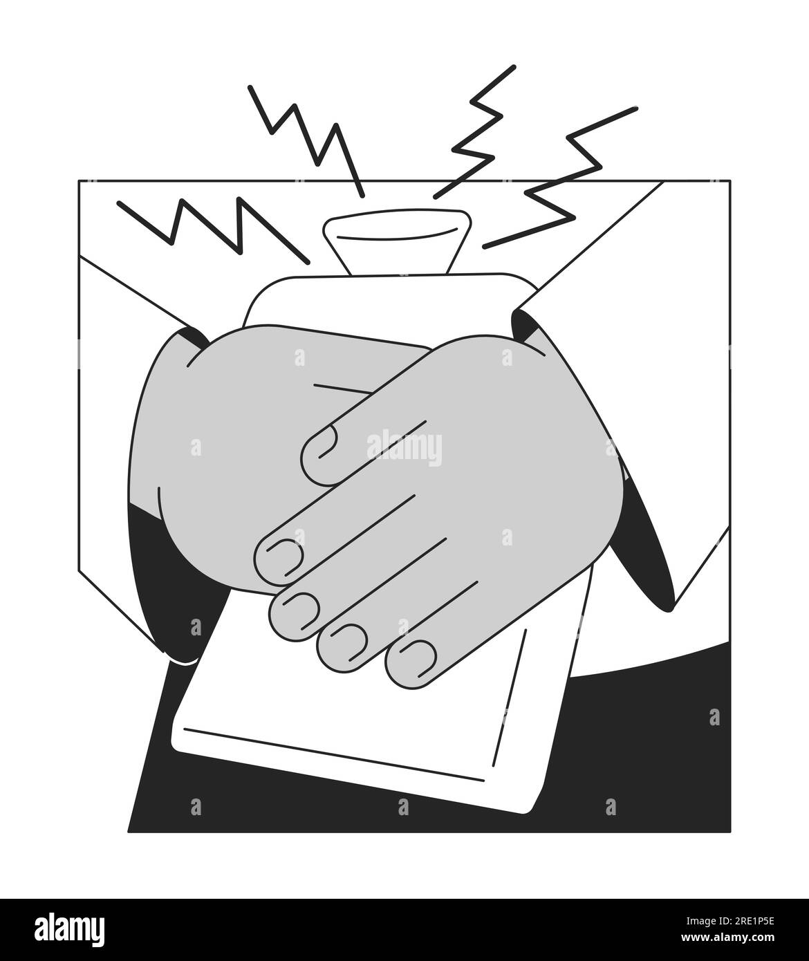 Heating pad for manage pain flat monochrome isolated vector object