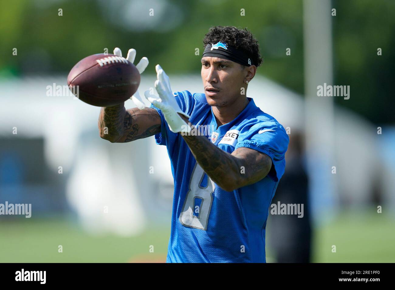 Detroit Lions wide receiver Josh Reynolds (8) runs a route against the  Jacksonville Jaguars during an NFL football game, Sunday, Dec. 4, 2022, in  Detroit. (AP Photo/Rick Osentoski Stock Photo - Alamy