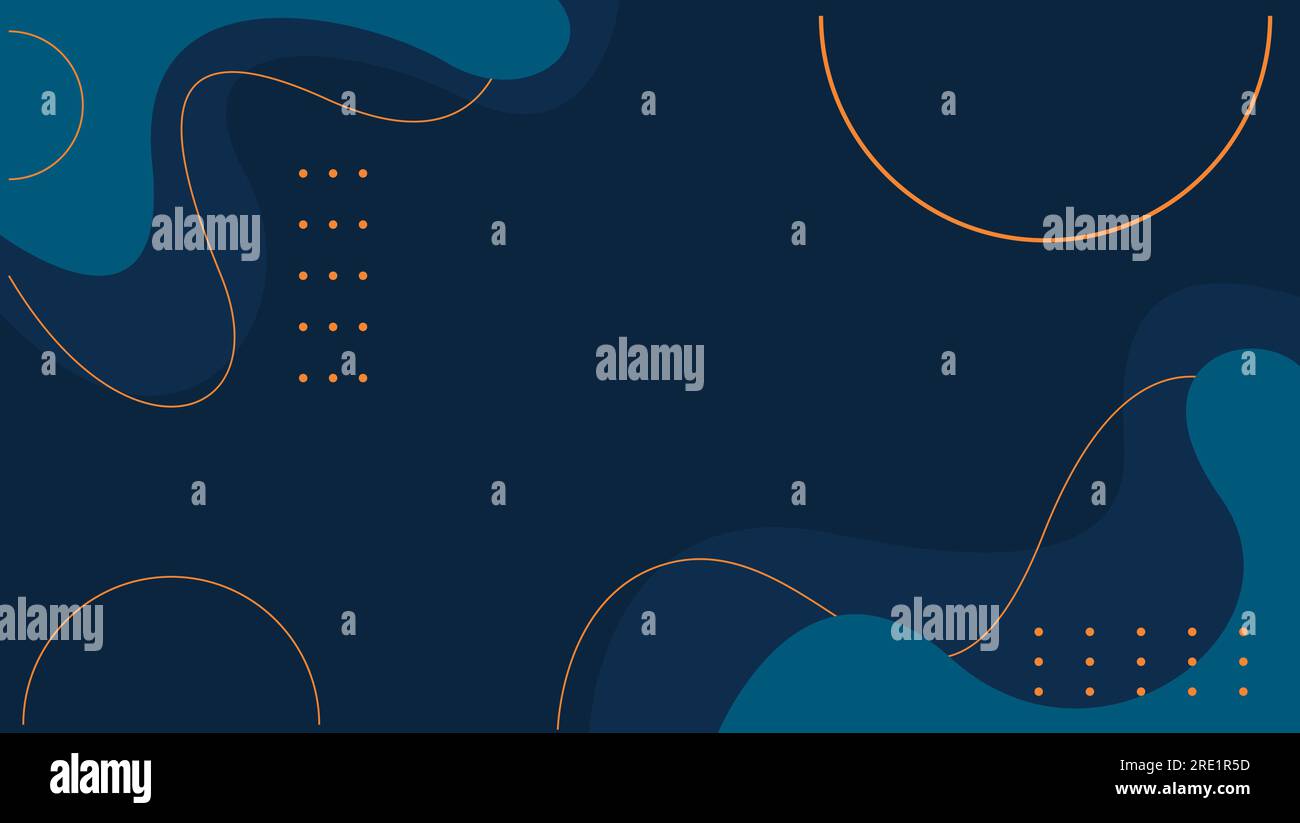 abstract fluid geometric background with blue and orange color. vector ...