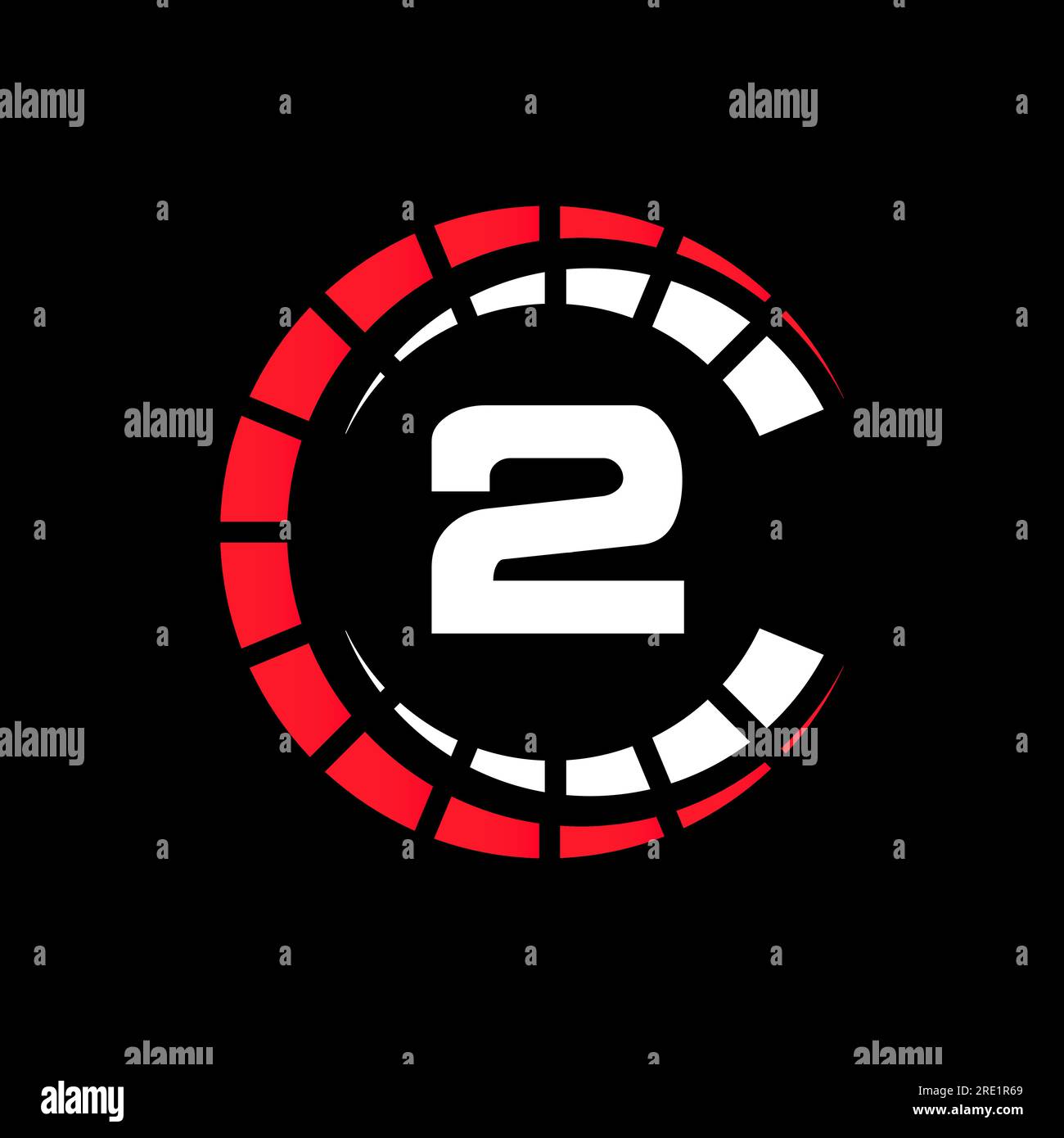 Car Automotive Logo On Letter 2 Speed Concept. Sport Car Symbol For