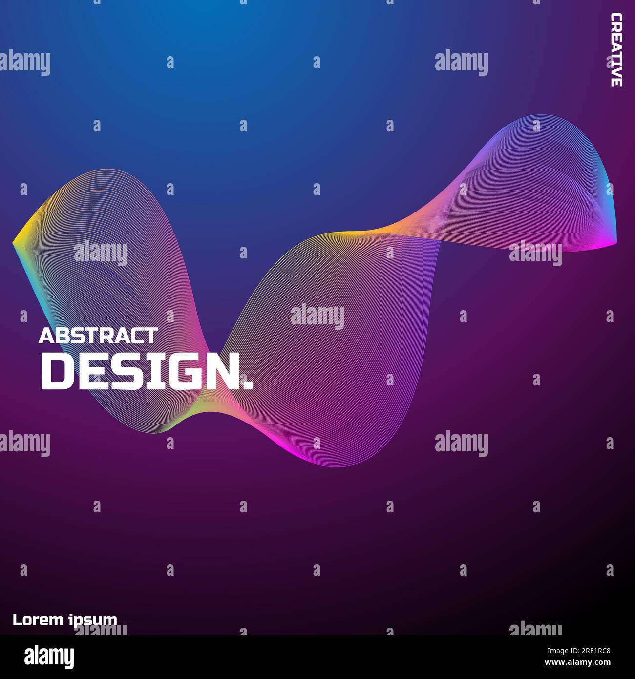 abstract background with gradient wave in blue, pink, yellow and purple ...