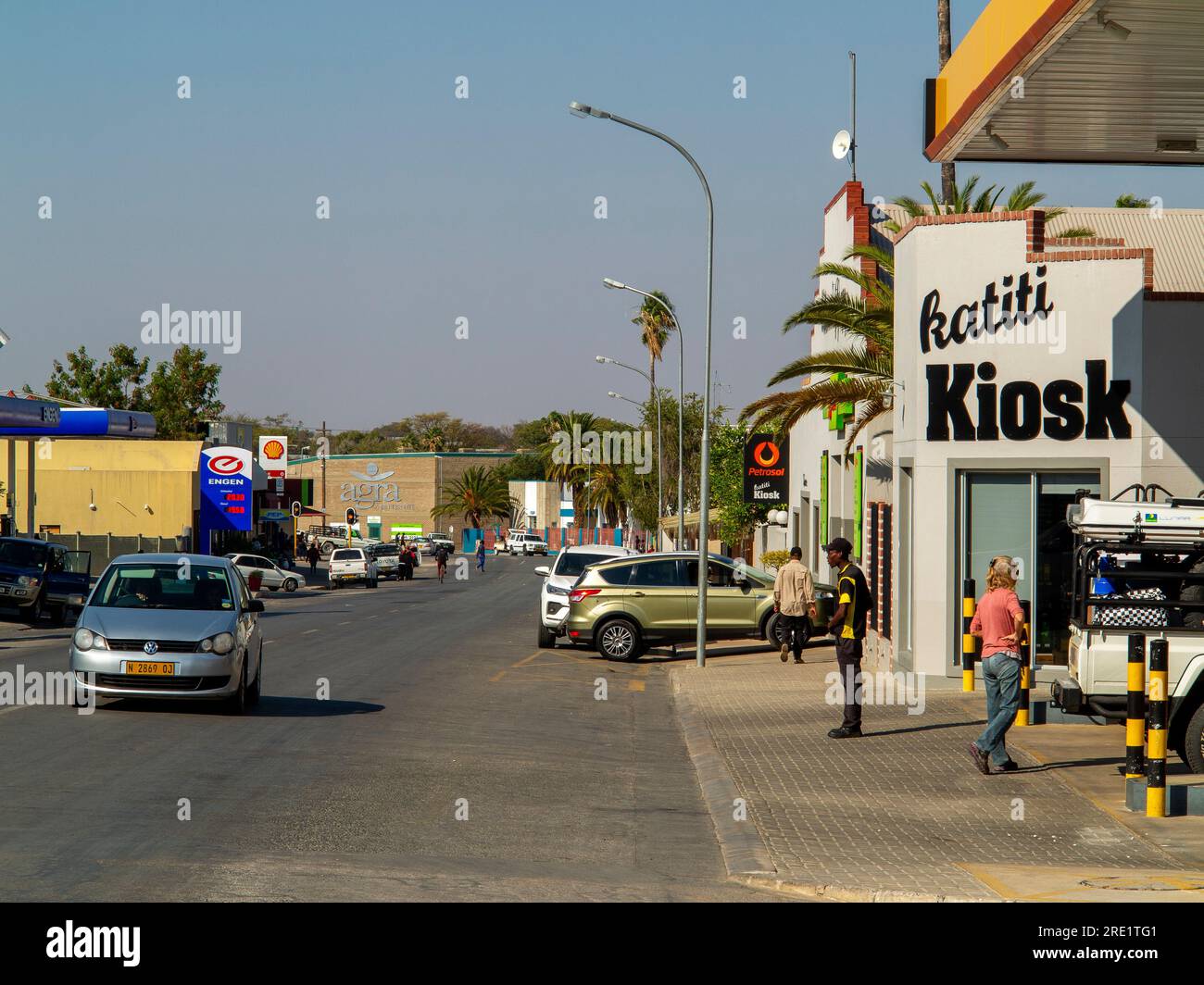 Street scene at Outjo town, Namibia Stock Photo