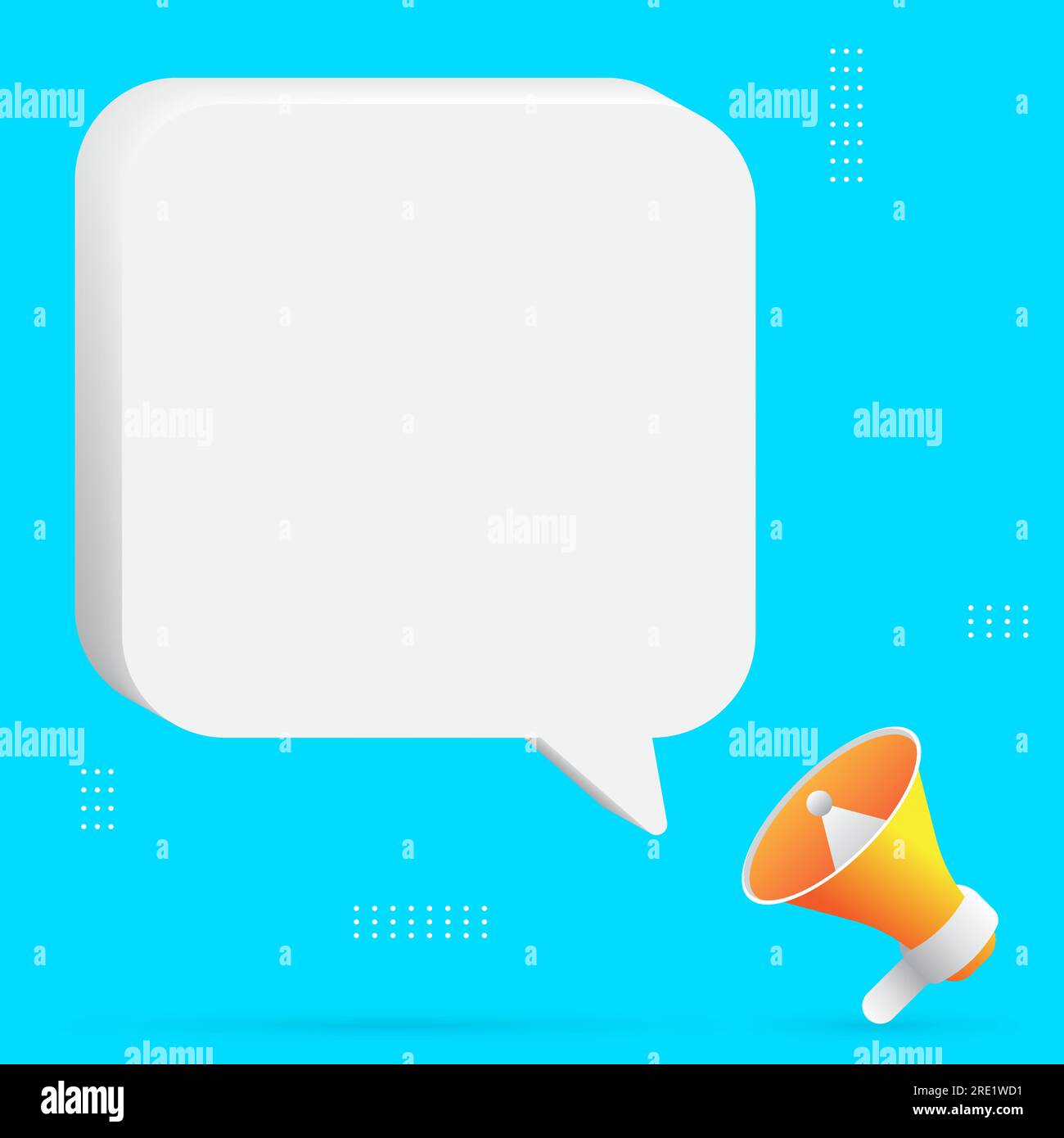 realistic megaphone and speech bubble for announcement banner design