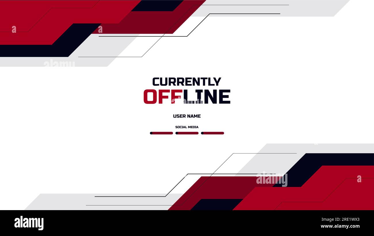 vector of streaming offline banner background with flat shapes in red