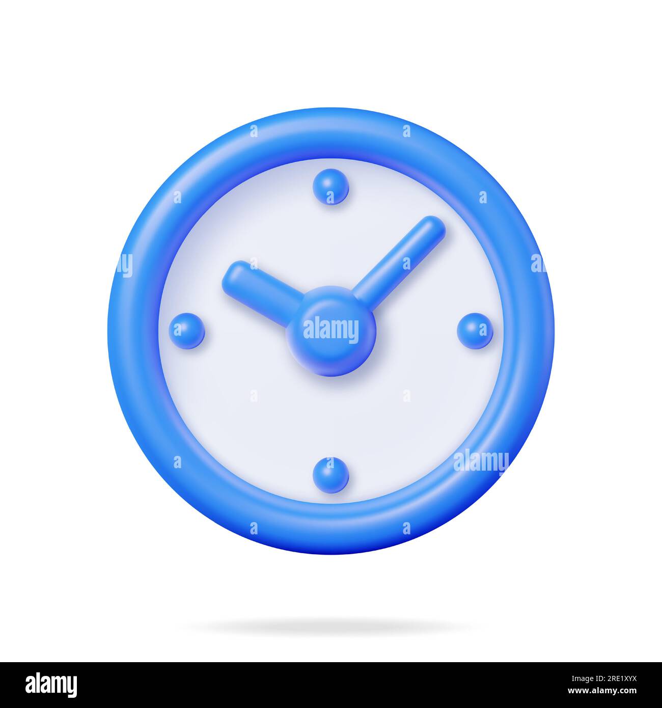 3D Simple Classic Round Wall Clock Isolated Stock Vector