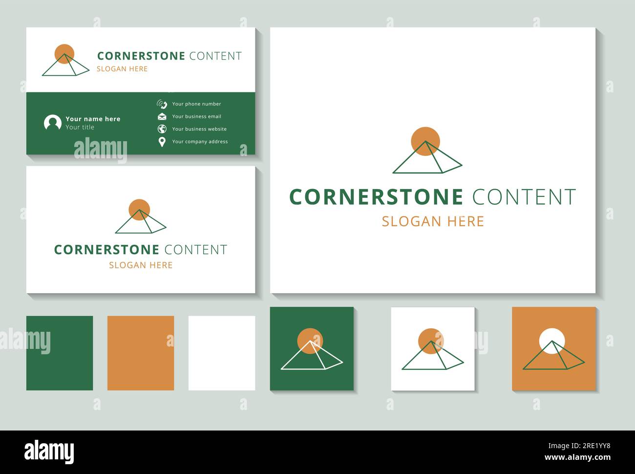 Cornerstone content logo design with editable slogan. Branding book and
