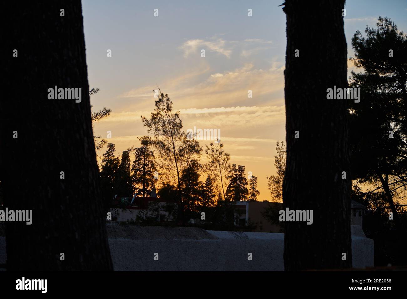 sunset in the mountains in Morocco Stock Photo