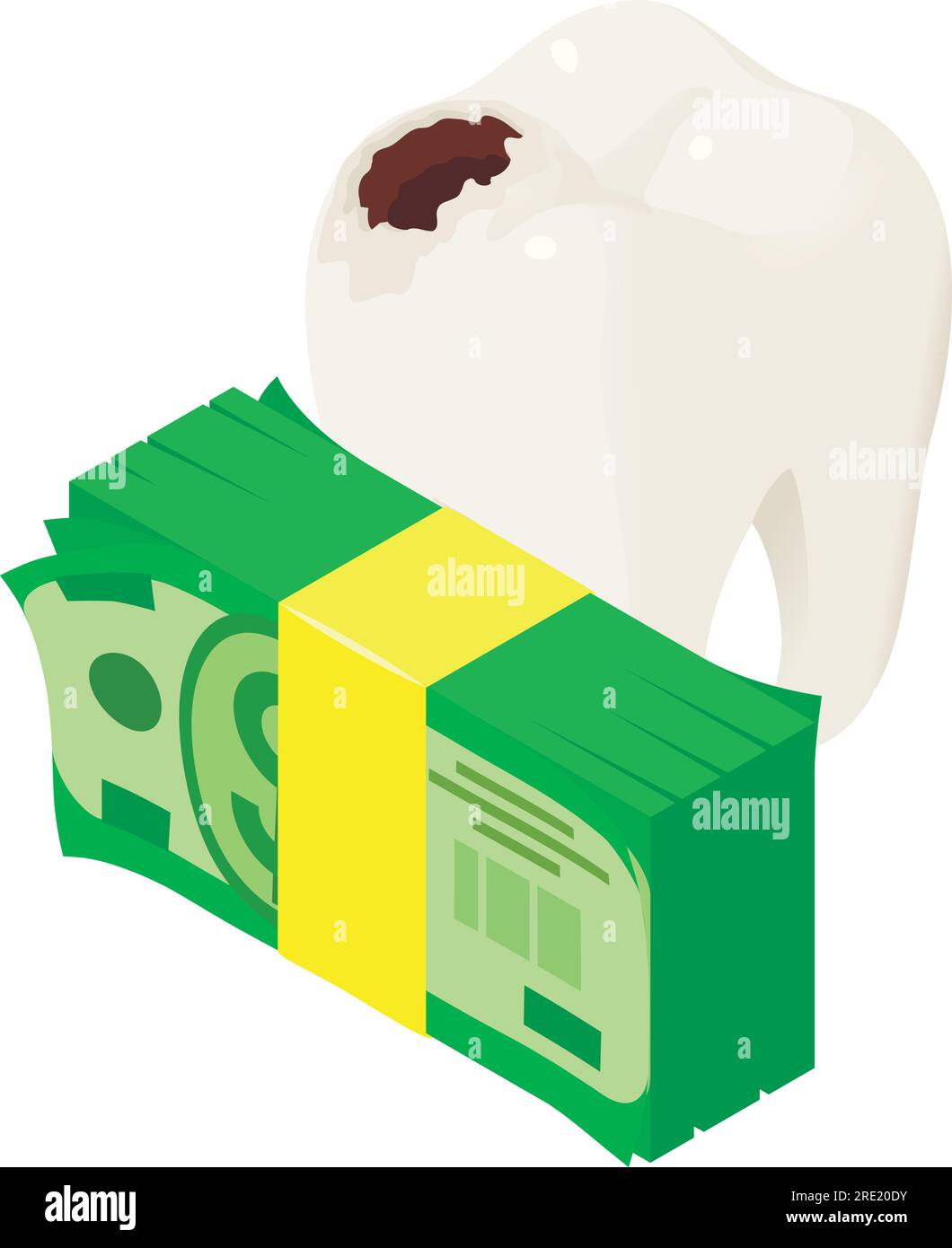 Caries treatment icon isometric vector. Caries damaged tooth near ...
