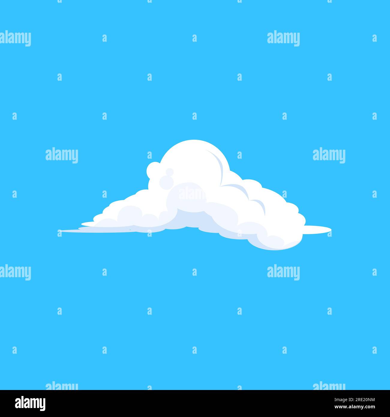 Fluffy cloud over blue sky vector illustration Stock Vector
