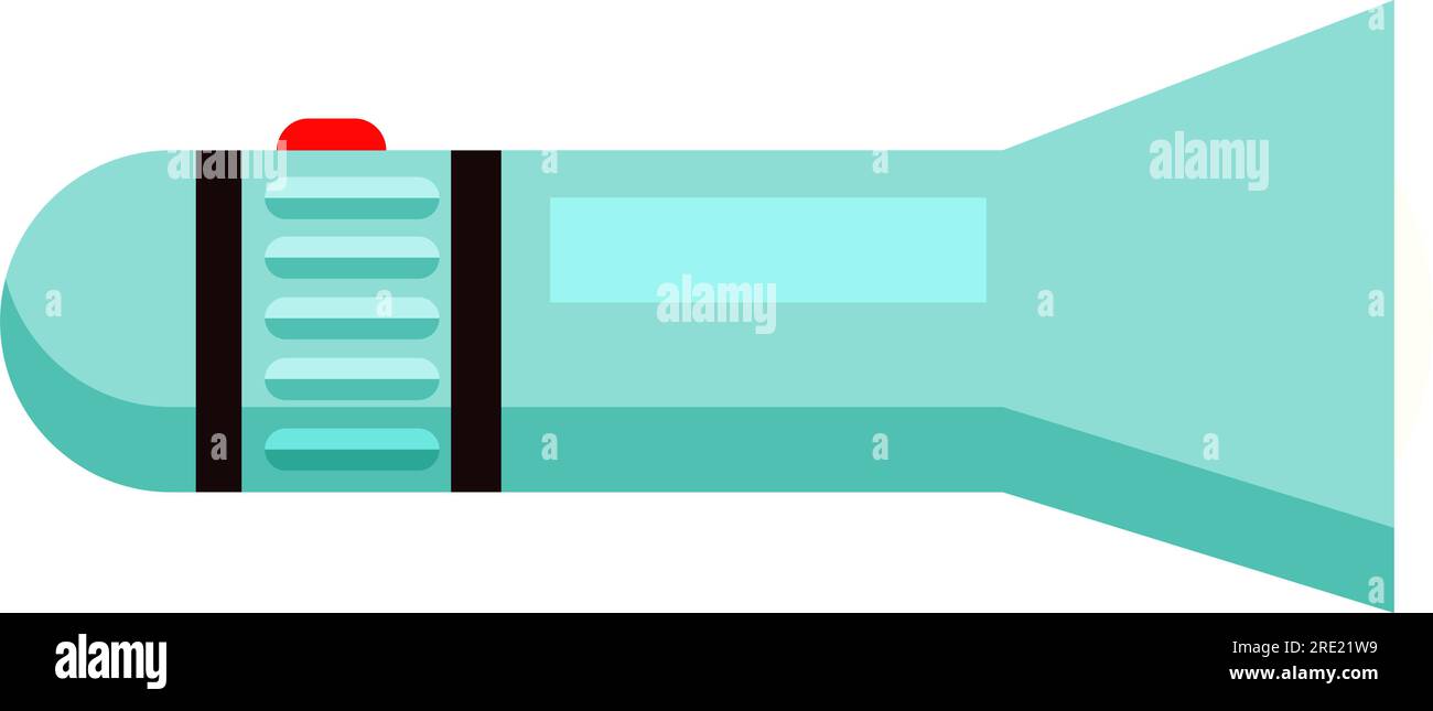 Pocket flashlight. Lamp, light, battery Stock Vector