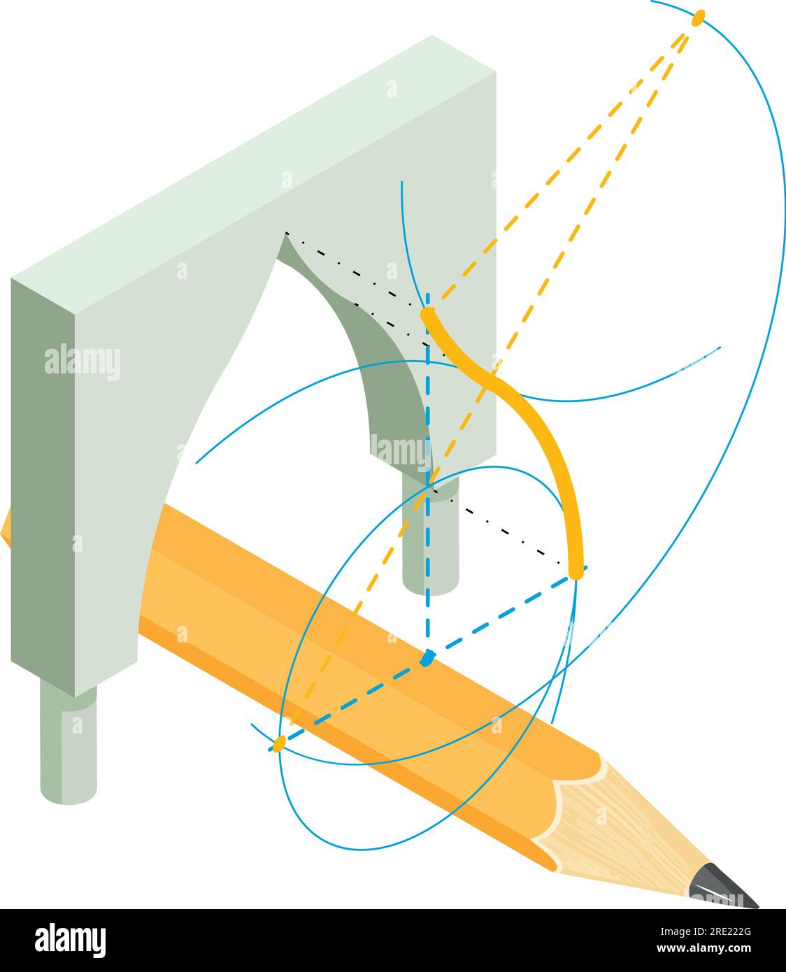 Building concept icon isometric vector. Volumetric arch project and ...