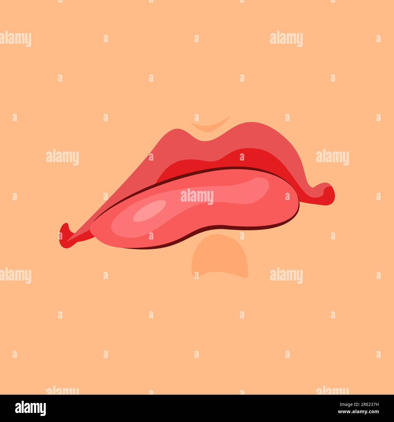 pursed lips vector illustration 2RE237H