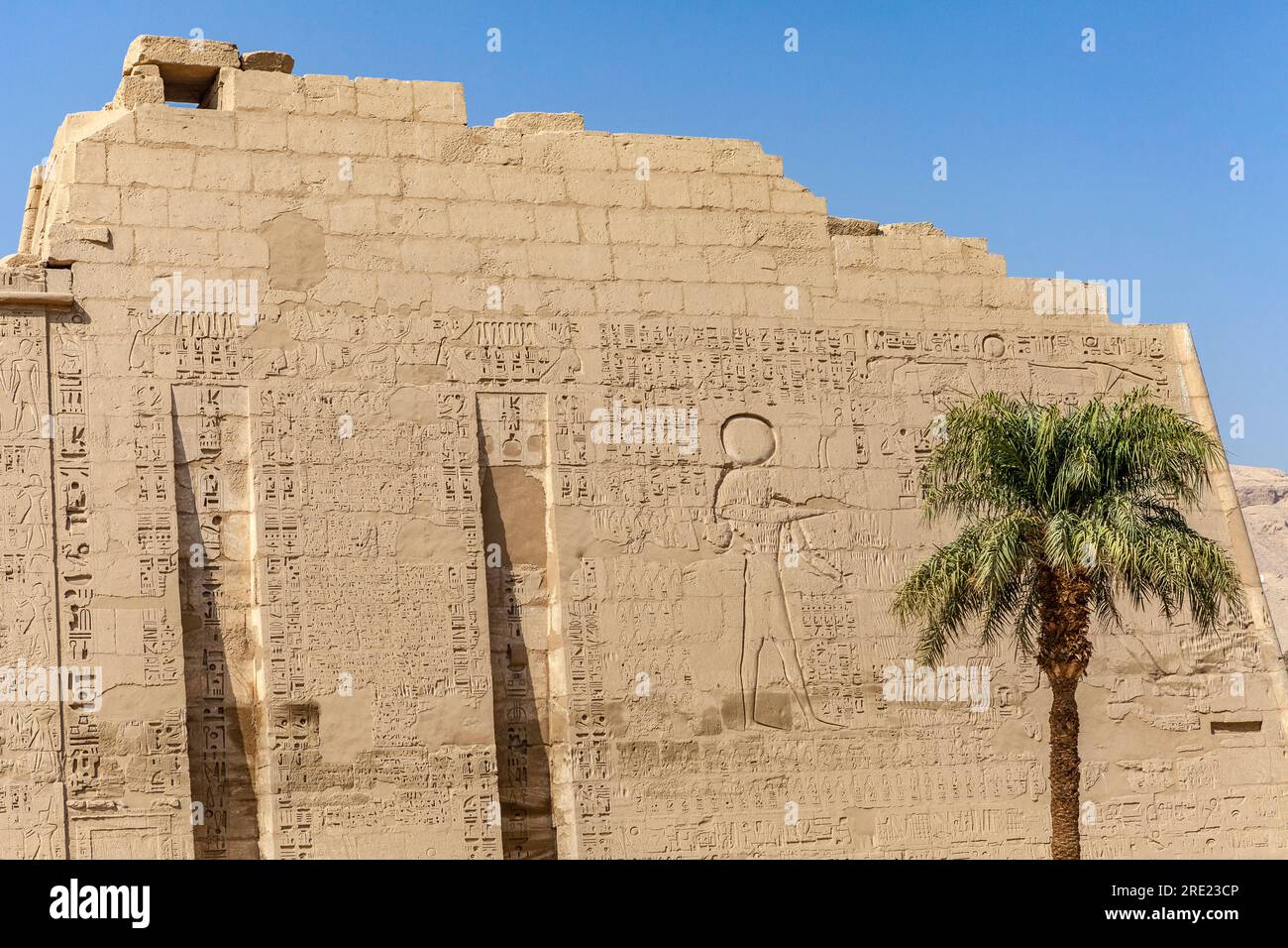 First pylon of the Mortuary Temple of Ramesses III, Medinet Habu Stock ...