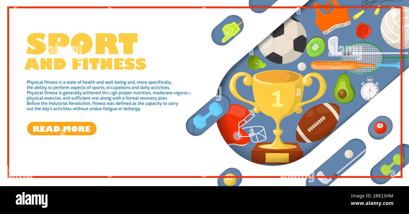 Sport and fitness landing page header vector design Stock Vector Image & Art Alamy