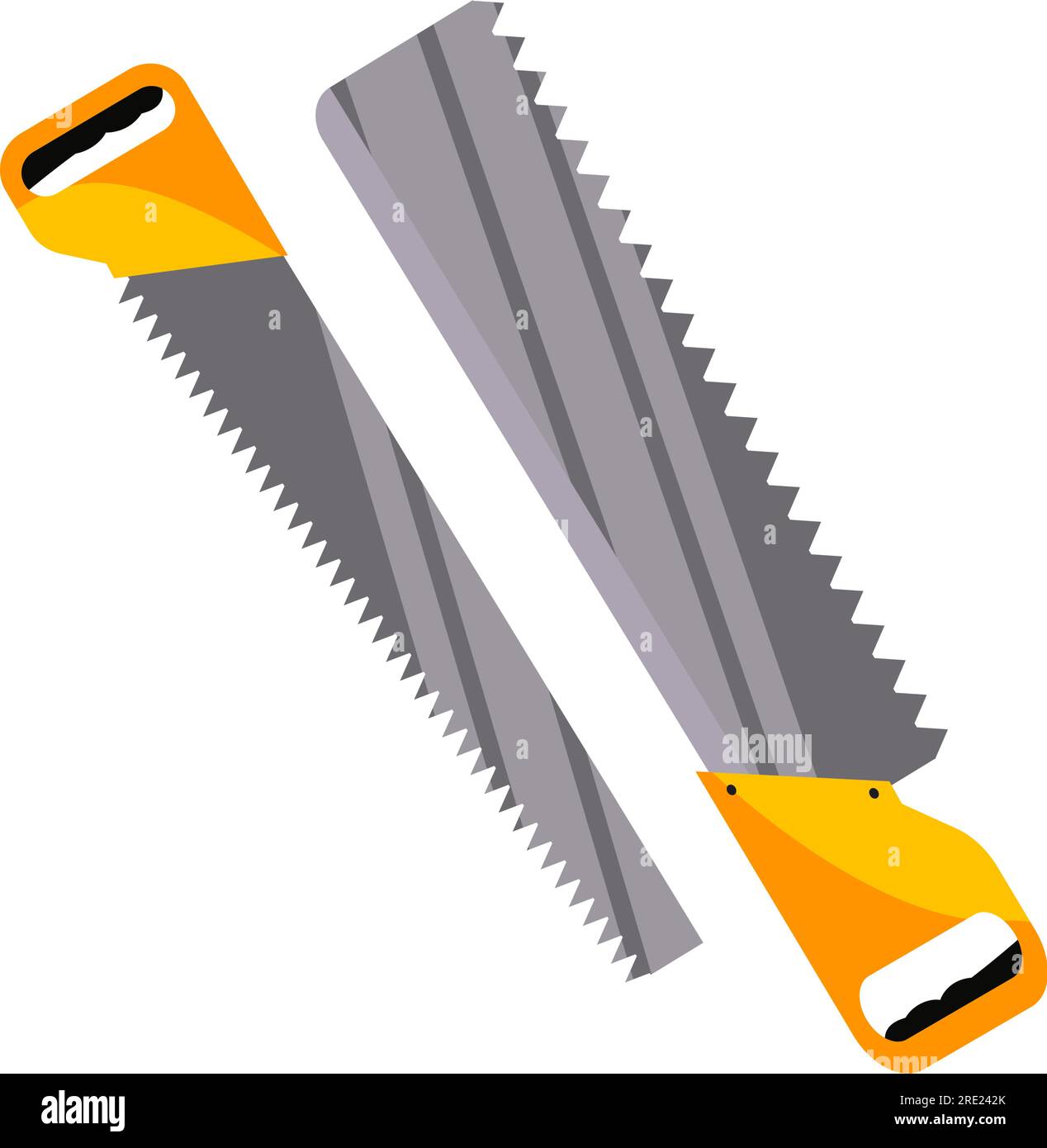 Two manual chainsaws illustration Stock Vector