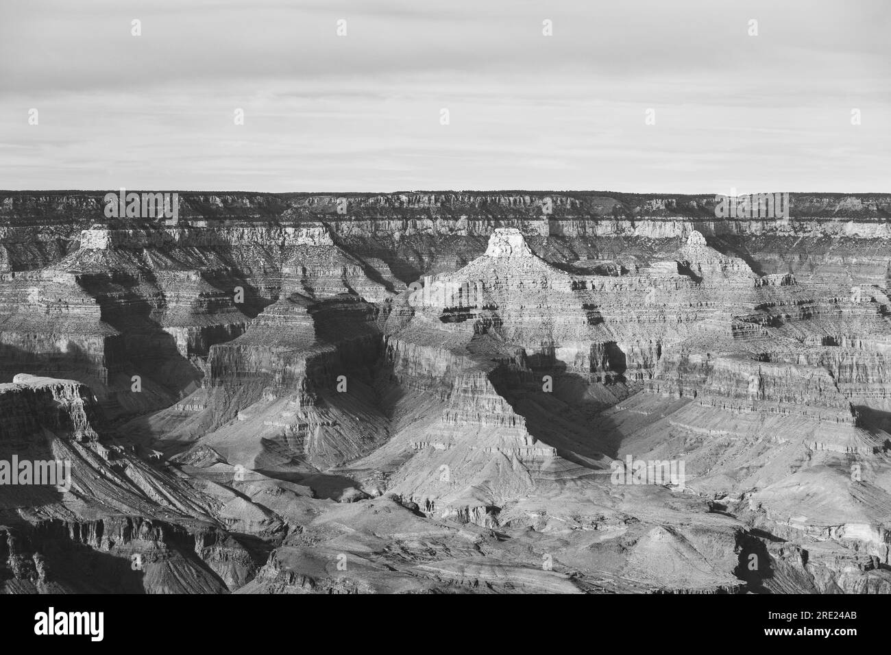 Grand Canyon black and white Stock Photo