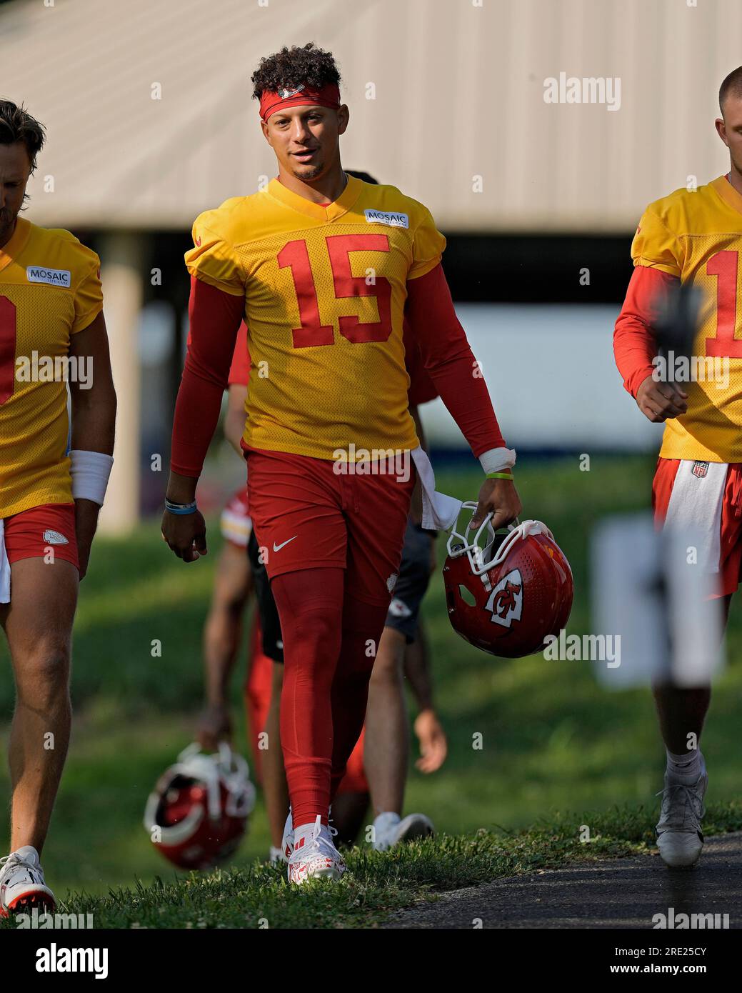 Kansas City Chiefs quarterback Patrick Mahomes arrives at NFL football