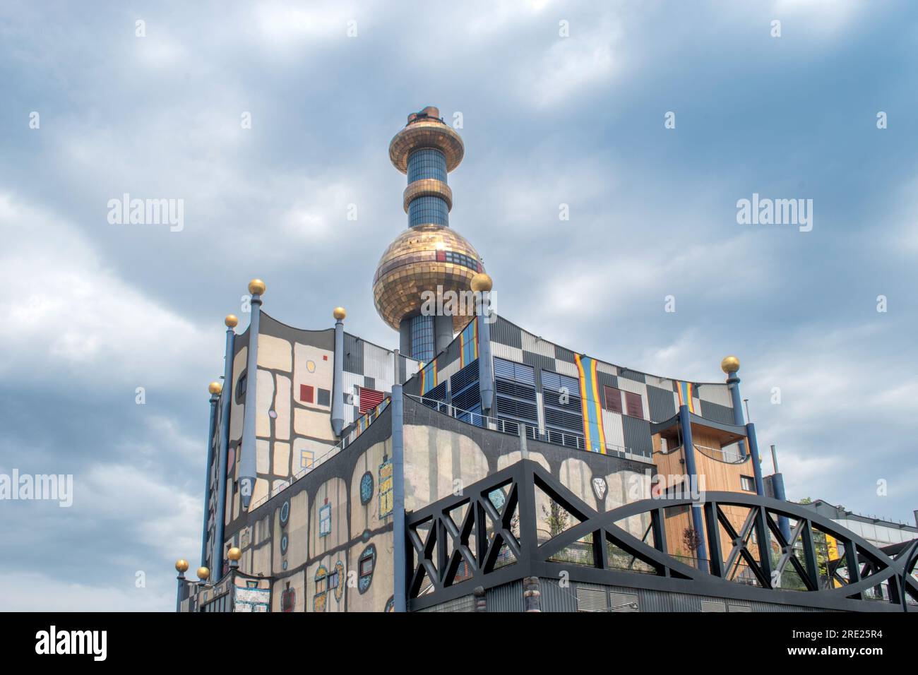 Vienna, Austria, 17 july 2023. The spittelau waste incineration factory hundertwassers iconic creation in vienna, blending art, sustainability, and fu Stock Photo