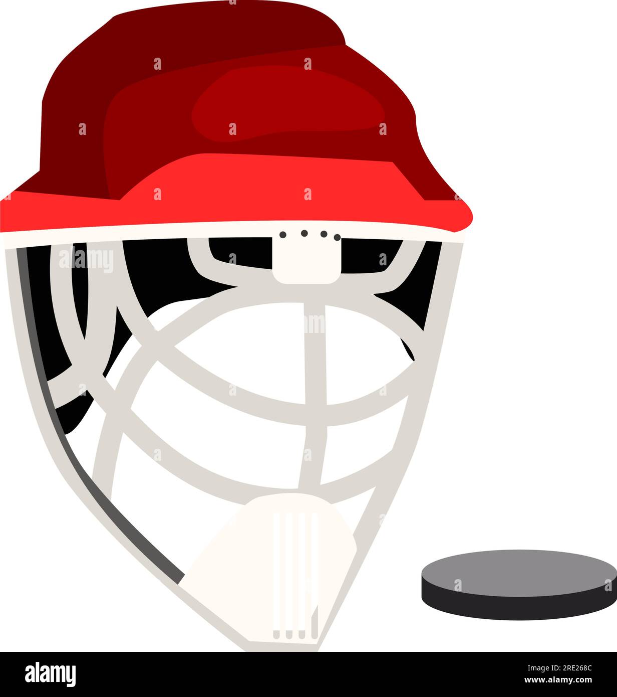 Goalkeeper hockey helmet and puck vector Stock Vector Image & Art Alamy
