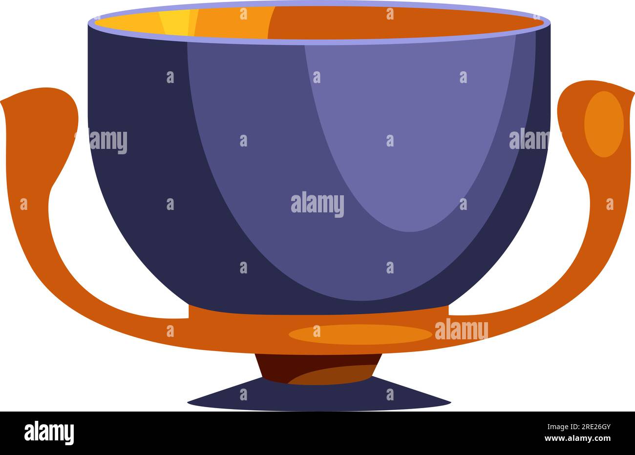 Antique blue cup with two handles flat icon Stock Vector Image & Art ...