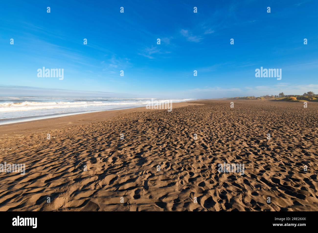 Wide angle view of  the beach of Pichilemu, VI Region, Chile Stock Photo
