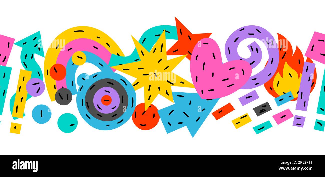 Pattern with abstract funny shapes. Cartoon cute trendy creative image ...