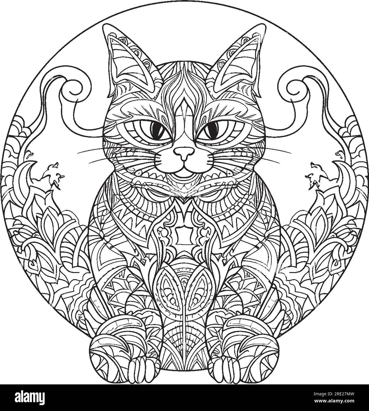 mandala coloring pages for kids and adults Stock Vector Image & Art - Alamy