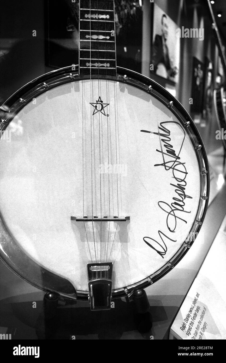 An autographed banjo played by bluegrass music pioneer Dr. Ralph