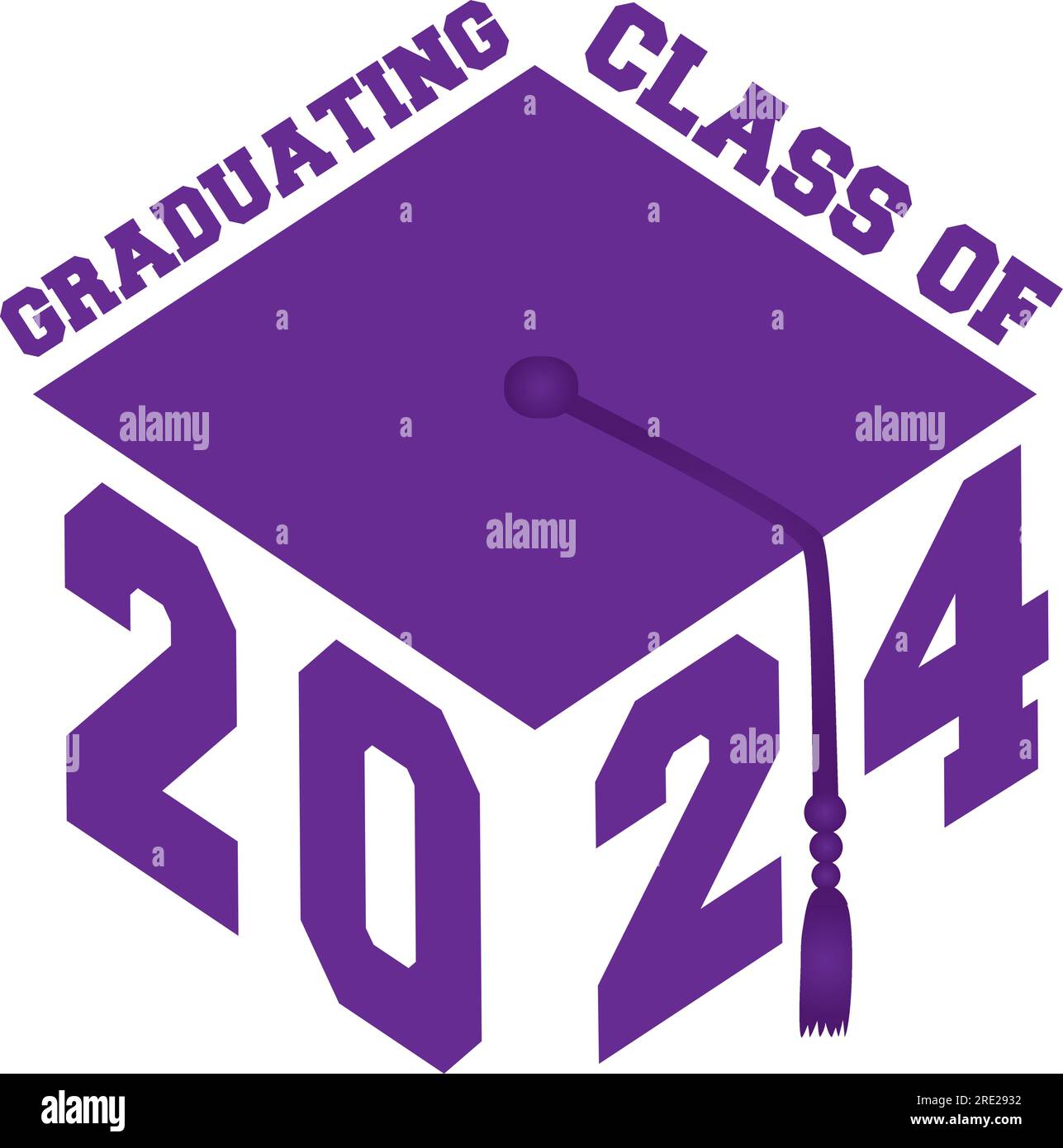 Graduating Class of 2024 Graduation Cap Graphic Stock Vector Image